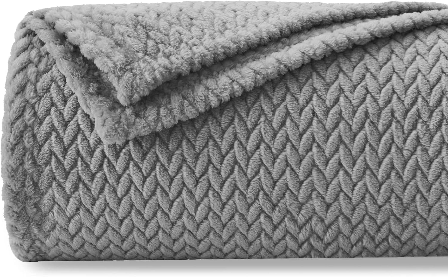 Super Soft Throw Size Blanket Grey Premium Silky Flannel Fleece Leaves Pattern Lightweight Bed Blanket All Season Use (Grey, Throw(50