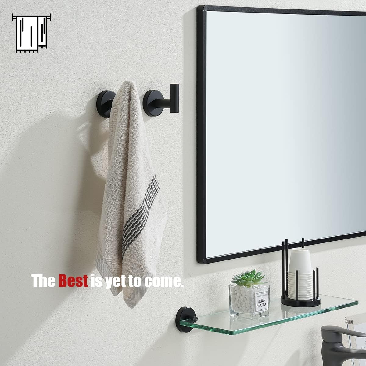 Black Bathroom Towel Hook, Coat Robe Clothes Hook for Bathroom Kitchen Garage Wall Mounted (2 Pack), 304 Stainless Steel Matte Black, TH100-PB-P2 - Image 3