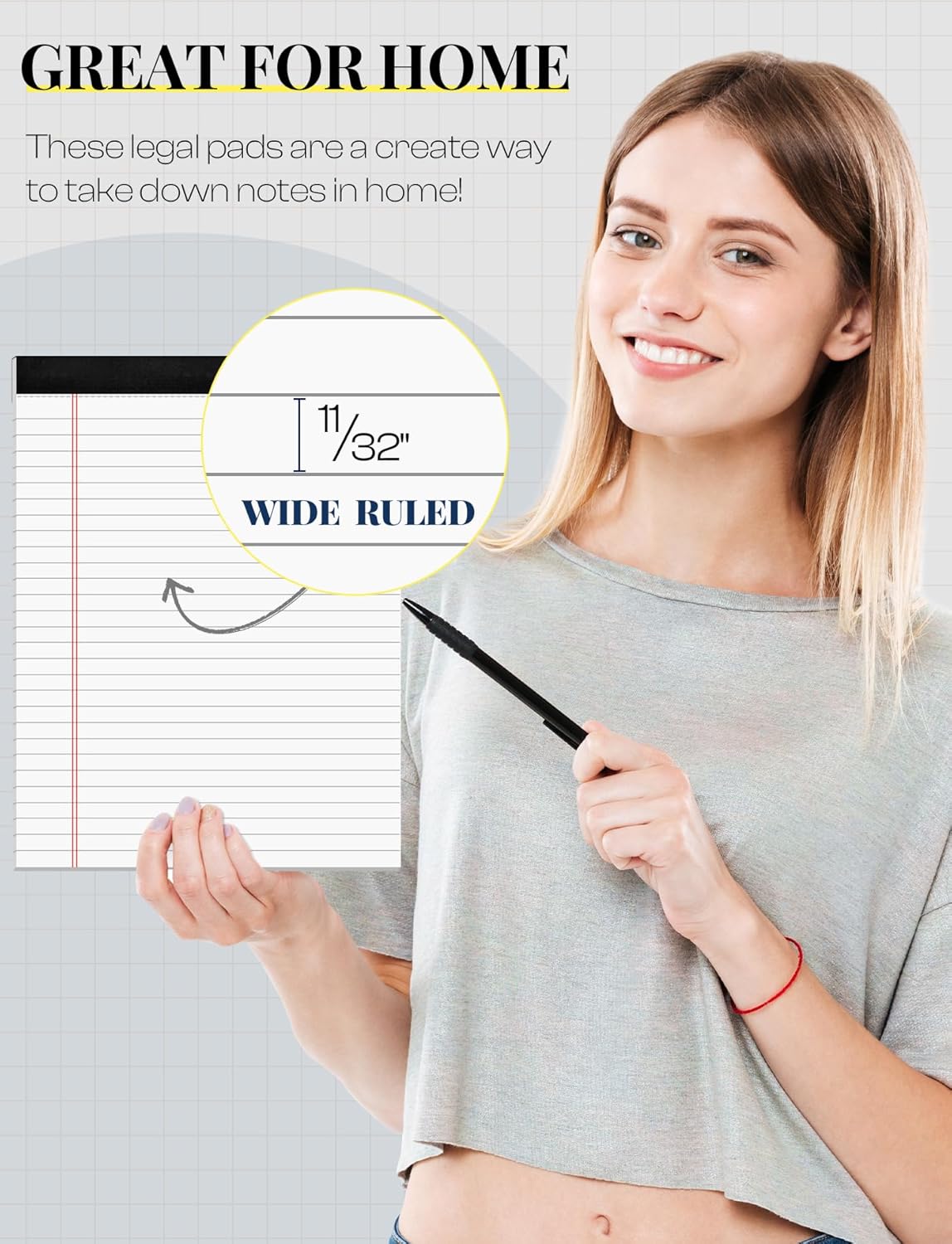 Legal Pads 8.5 x 11 White Note Pads Paper 8-1/2 x 11 Lined Paper Pad 8.5 x 11 White Legal Pad 6 Pack Notepads 8.5 x 11 Lined Writing Pads of Paper 8.5 x 11 Notepad White Paper Pads 30 Sheets/Pad - Image 5