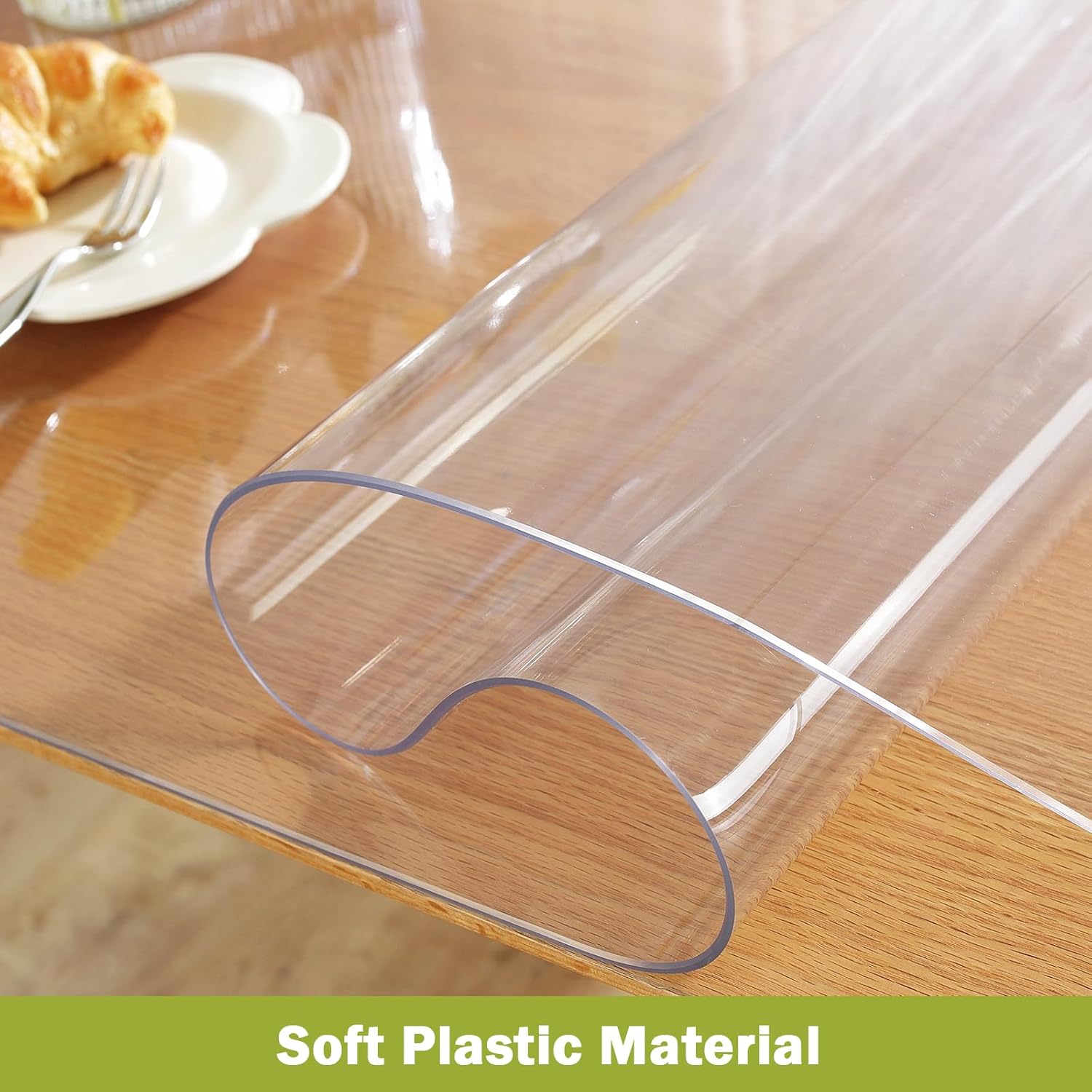 Clear Table Protector, 1.5mm Thick 24 x 48 Inch Desk Protector Mat Clear, Waterproof Plastic Table Cover, Vinyl Desk Cover for Office, Writing Desktop - Image 3