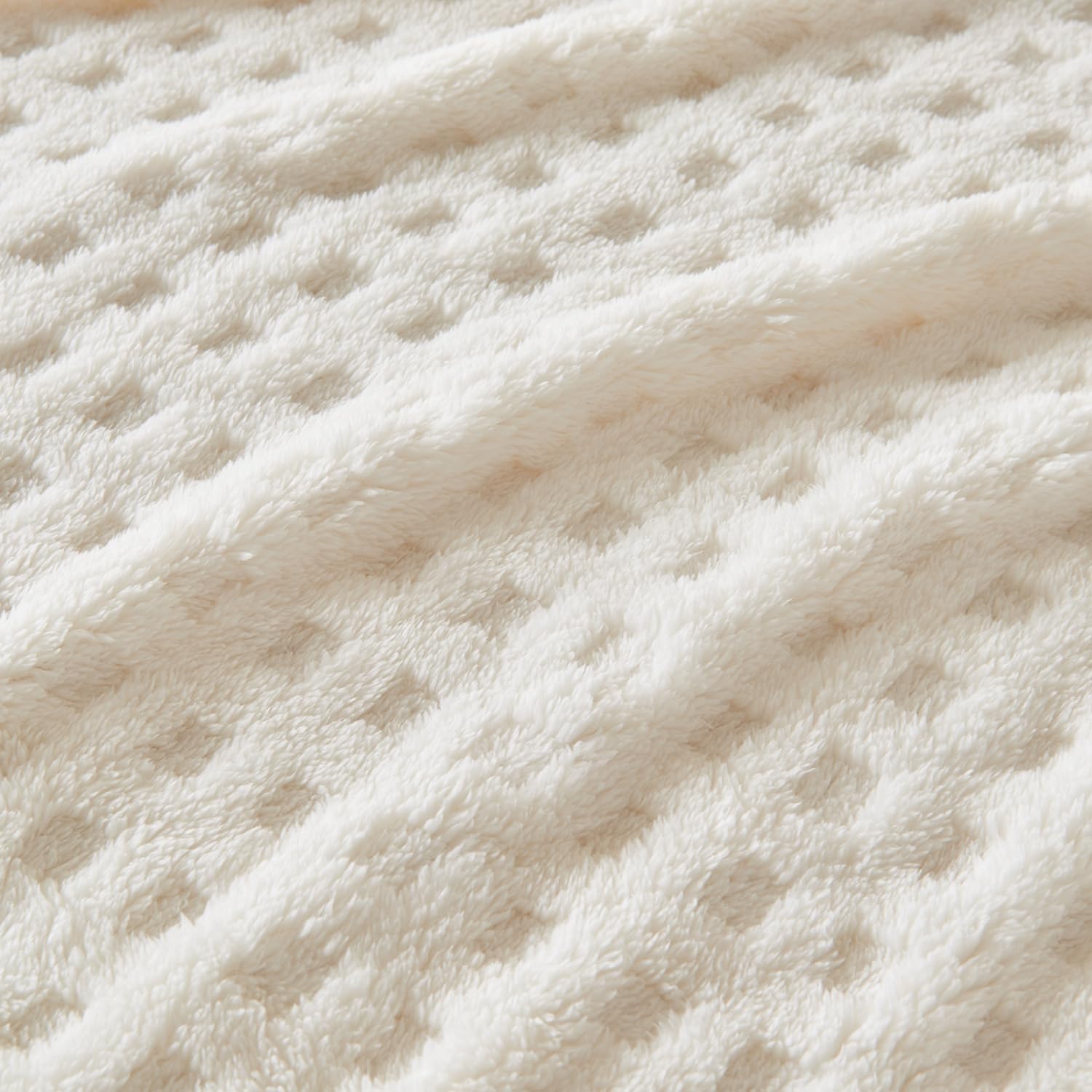 Throw Blankets for Bed Waffle White Blanket for Women Cozy Soft Fluffy Fleece Throw Blanket for Couch Lightweight Breathable Bed for All Season Cream 50x70 - Image 8