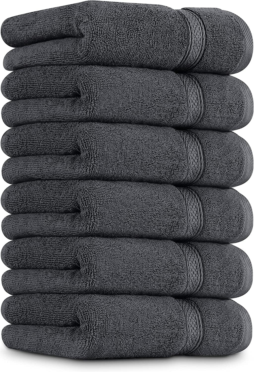 6 Pack Premium Hand Towels, 16 by 28 inches, 100% Ring Spun Cotton, Soft and Absorbent 600 GSM Towels for Bathroom, Gym, and Hotel, Grey - Image 1