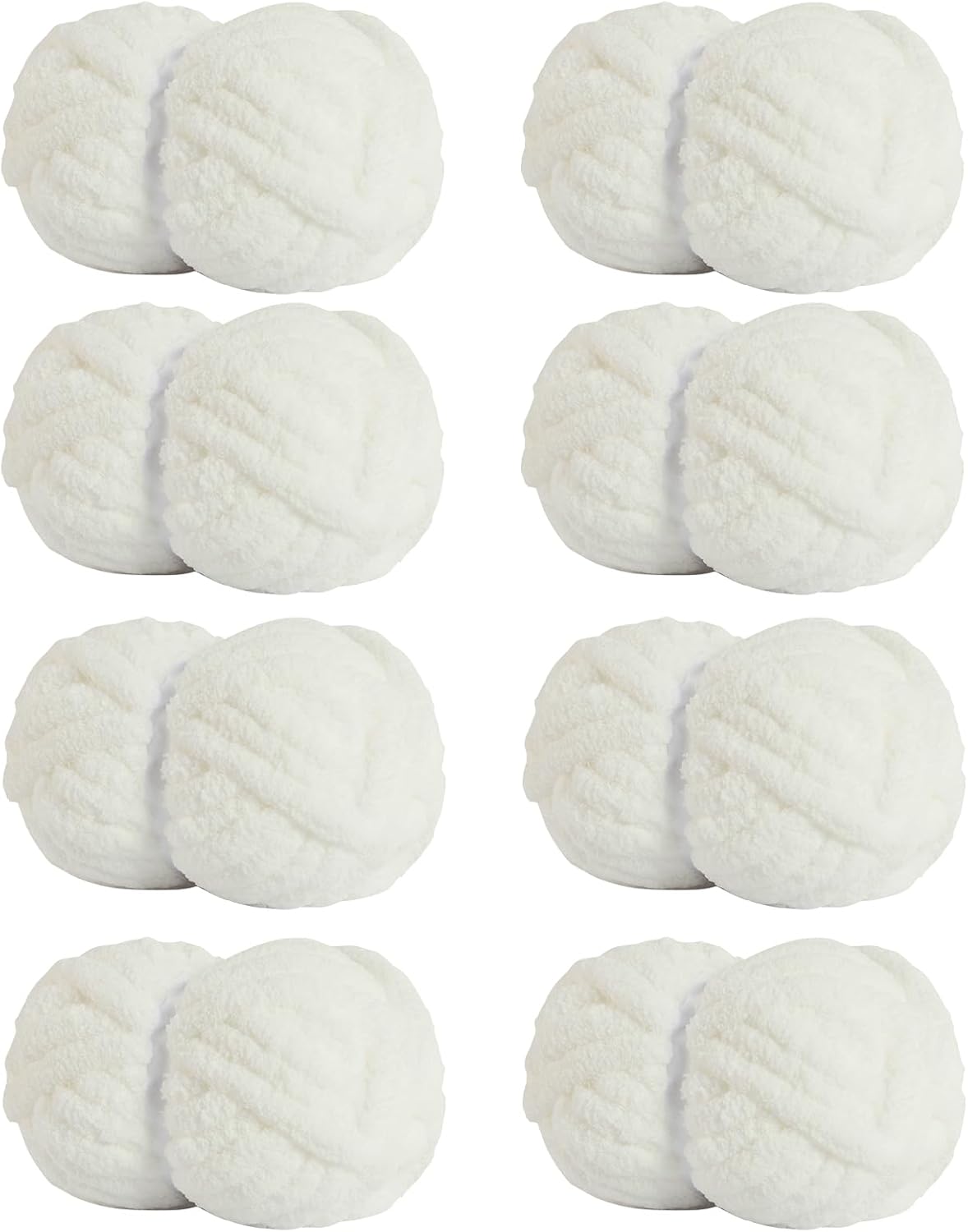 Chunky Yarn for Hand Knitting Soft Jumbo Bulky Fluffy Yarn for Crocheting Blanket Scarf DIY 8 Pack (Cream, 28yds, 8 Ounces Each) - Image 1