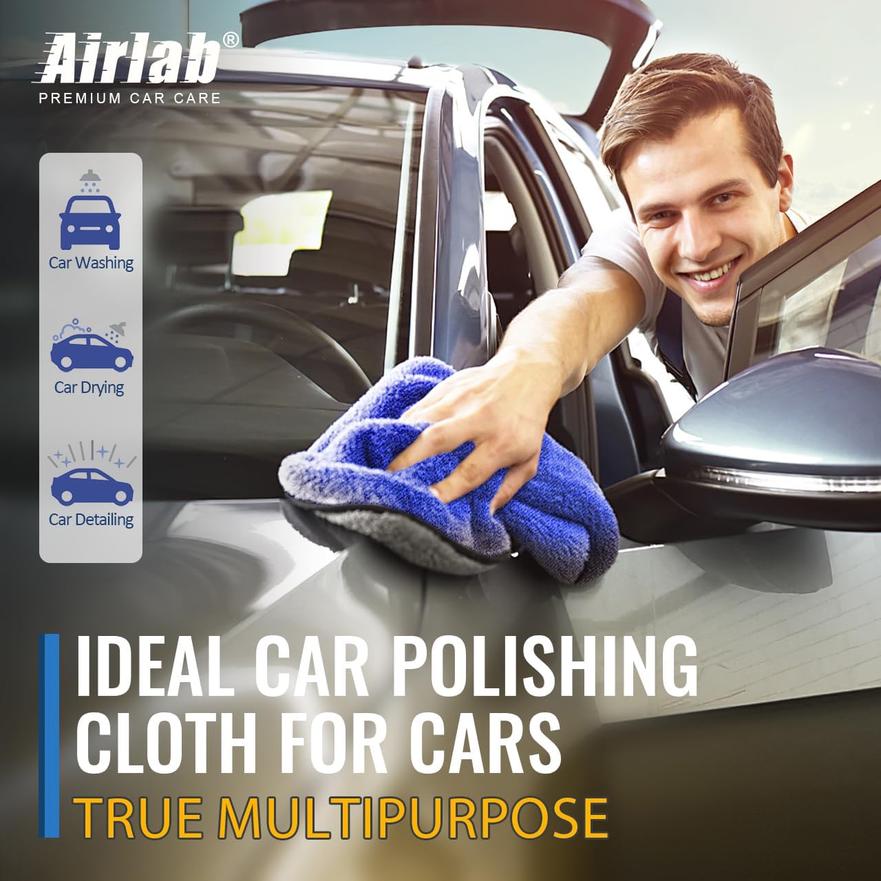 Microfiber Car Drying Towels 800GSM Thick Plush Cleaning Cloths Auto Detailing Quick Dry Wash Cloth for Interior & Exterior Lint Free, Streak Free, 40 x 40 cm, 4 Pack - Image 6