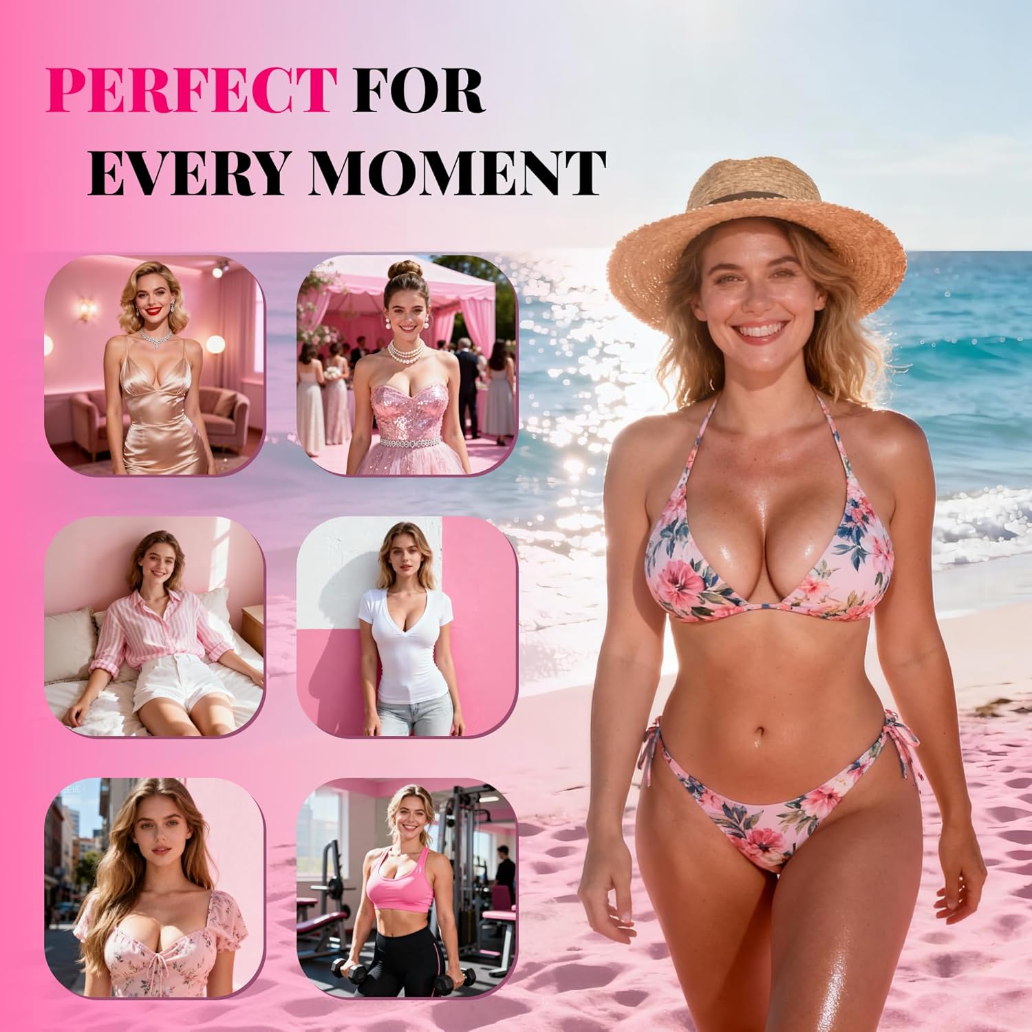 Double Sided Sticky Bra Ultra Boost Inserts Pads Reusable Push Up Lift Self Adhesive Bra Pads for Bikini Swimsuit - Image 6