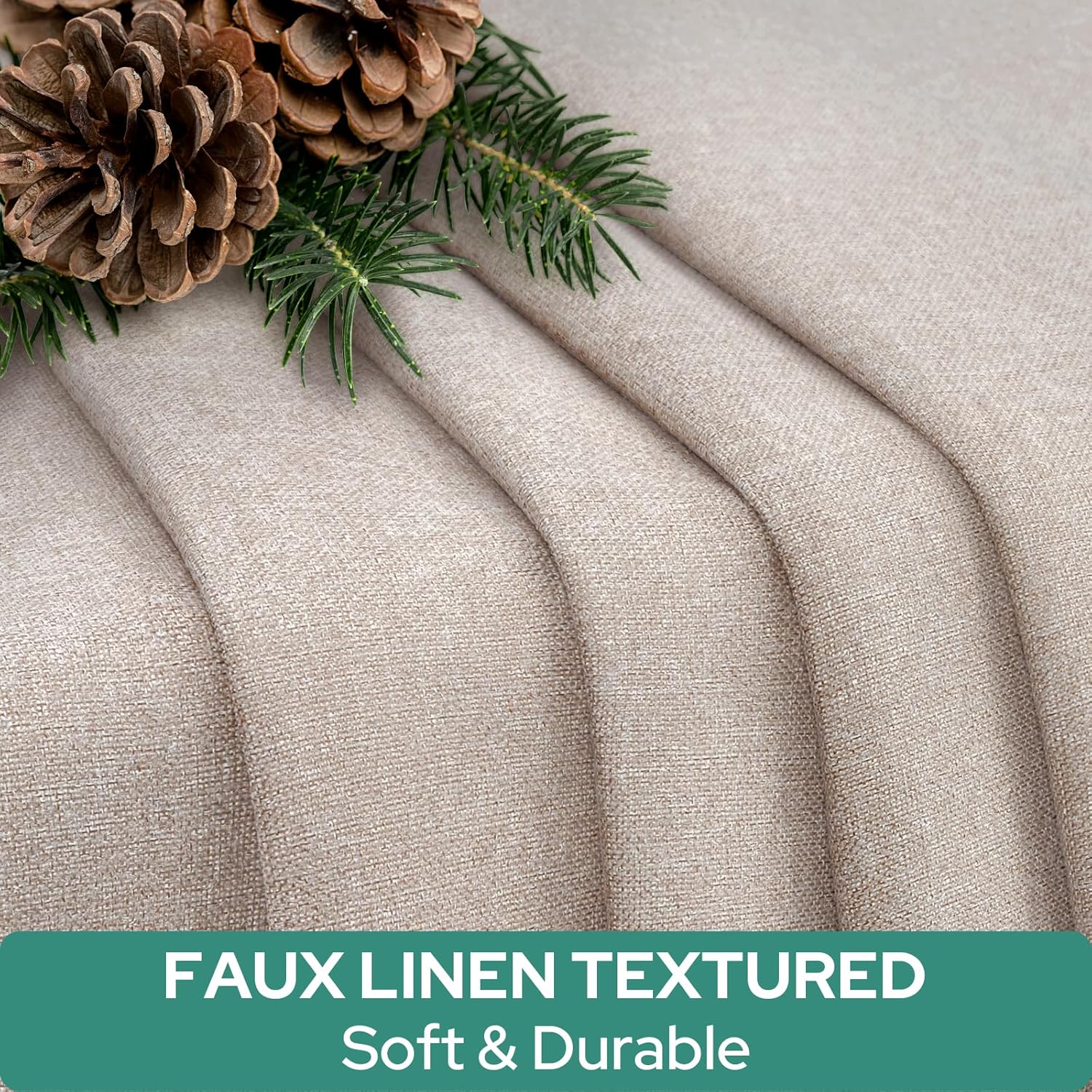 100% Natural Linen Blackout French Door Curtains, Privacy Door Window Curtains, 26 X 72 Inch Room Darkening Blinds, Thermal Insulated Shades for Bedroom, 1 Panel - Image 4