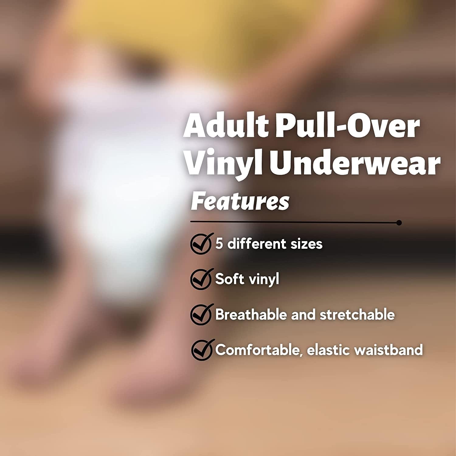 Adult Vinyl Waterproof Pull-On Diaper Cover Incontinence Pants – Oversized Underwear Protection with Added Leak Resistance, Worn Over Diapers or Briefs - Image 4