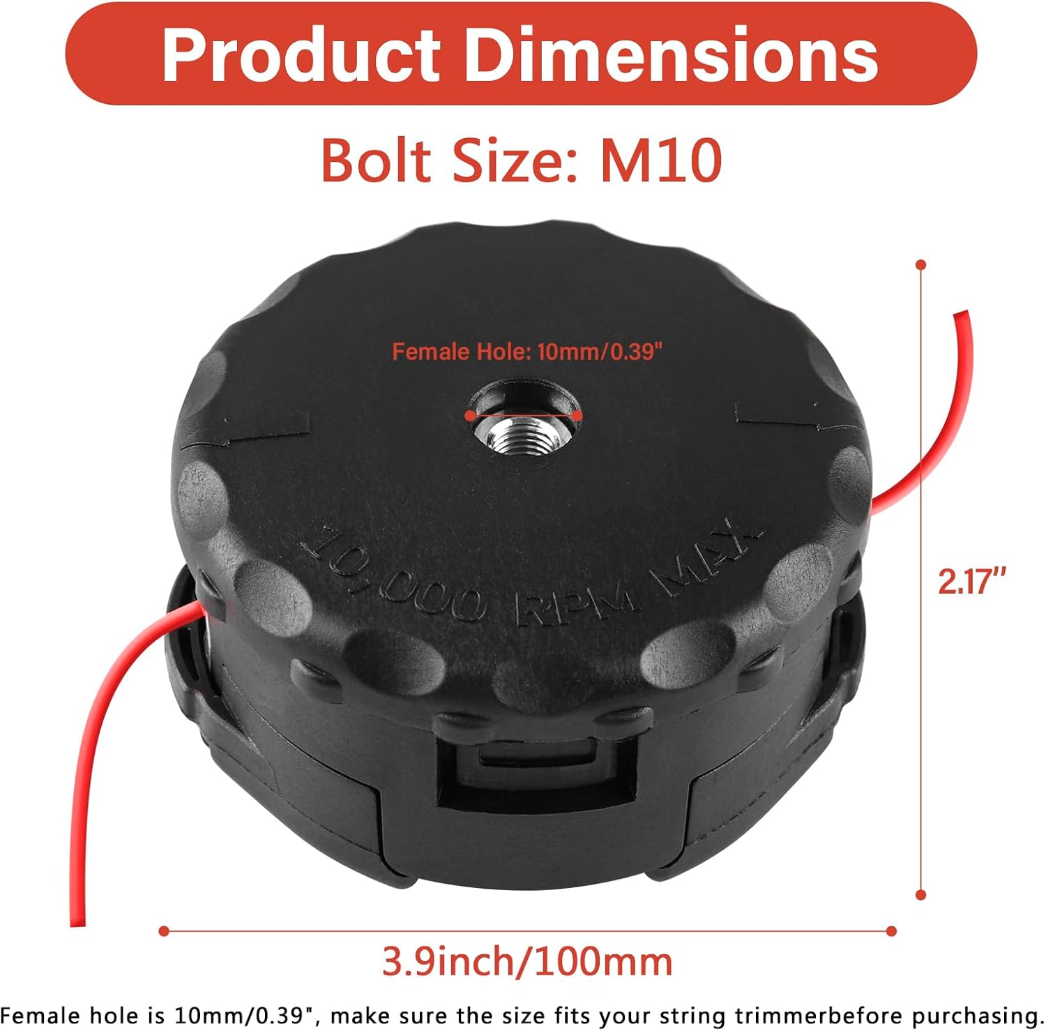 3 Pack String Trimmer Head compatible for Echo Speed Feed 400 SRM-230 SRM225 SRM-210 SRM2100 Echo Weed Eater PAS210 PAS211 PAS225 PAS230 PAS260 Shindaiwa T195S T220 T222 T230 T231 Straight Shaft - Image 2