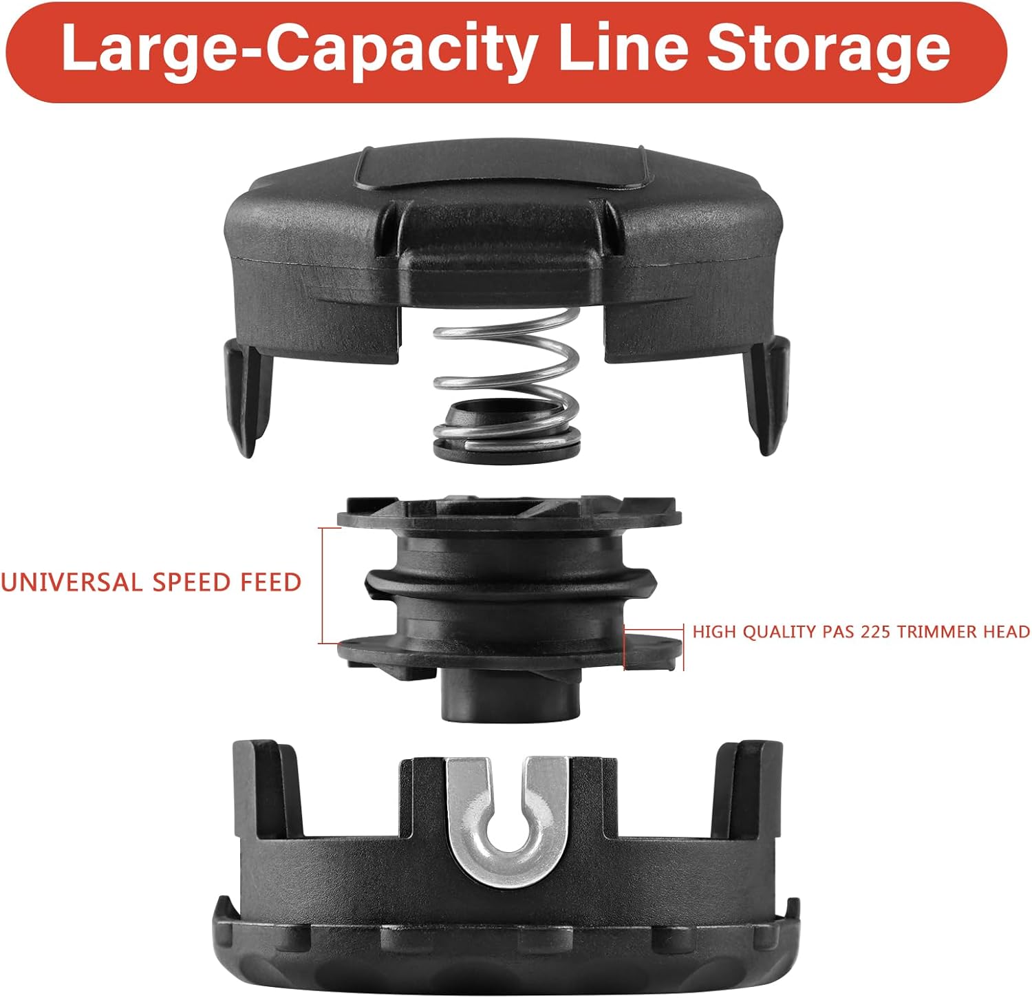 3 Pack String Trimmer Head compatible for Echo Speed Feed 400 SRM-230 SRM225 SRM-210 SRM2100 Echo Weed Eater PAS210 PAS211 PAS225 PAS230 PAS260 Shindaiwa T195S T220 T222 T230 T231 Straight Shaft - Image 3