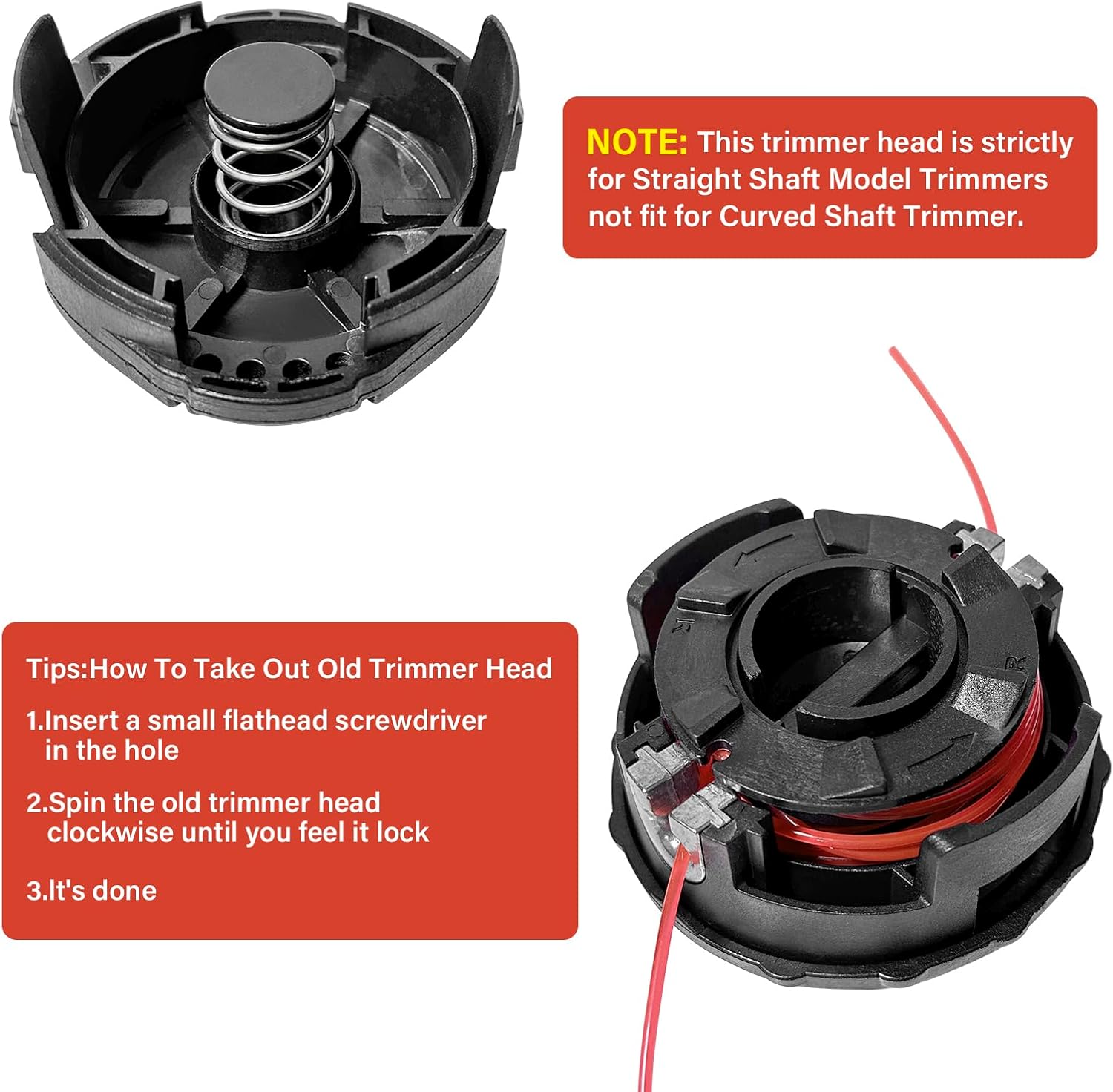 3 Pack String Trimmer Head compatible for Echo Speed Feed 400 SRM-230 SRM225 SRM-210 SRM2100 Echo Weed Eater PAS210 PAS211 PAS225 PAS230 PAS260 Shindaiwa T195S T220 T222 T230 T231 Straight Shaft - Image 6
