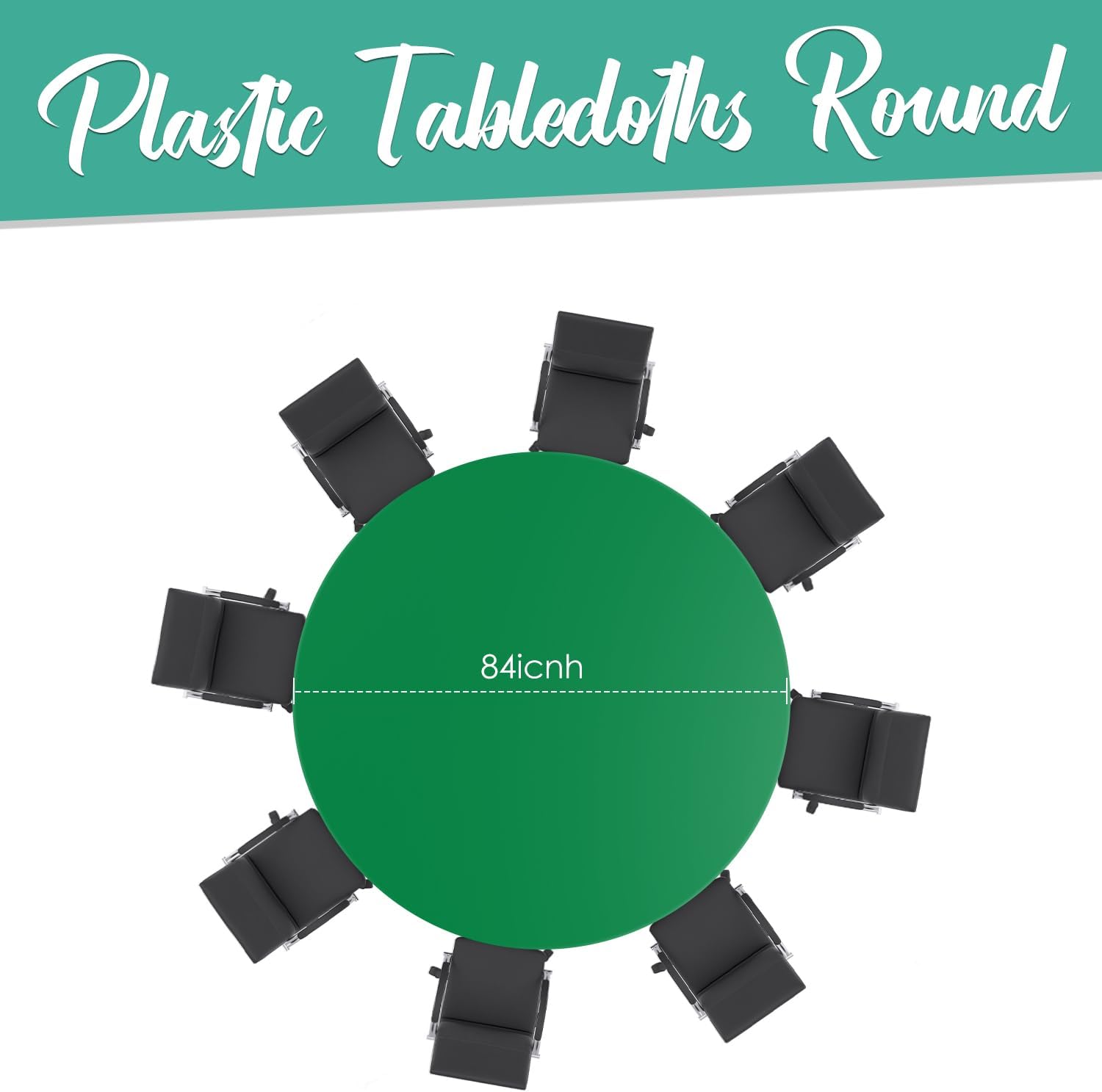 Green 12 Pack Plastic Tablecloths 84