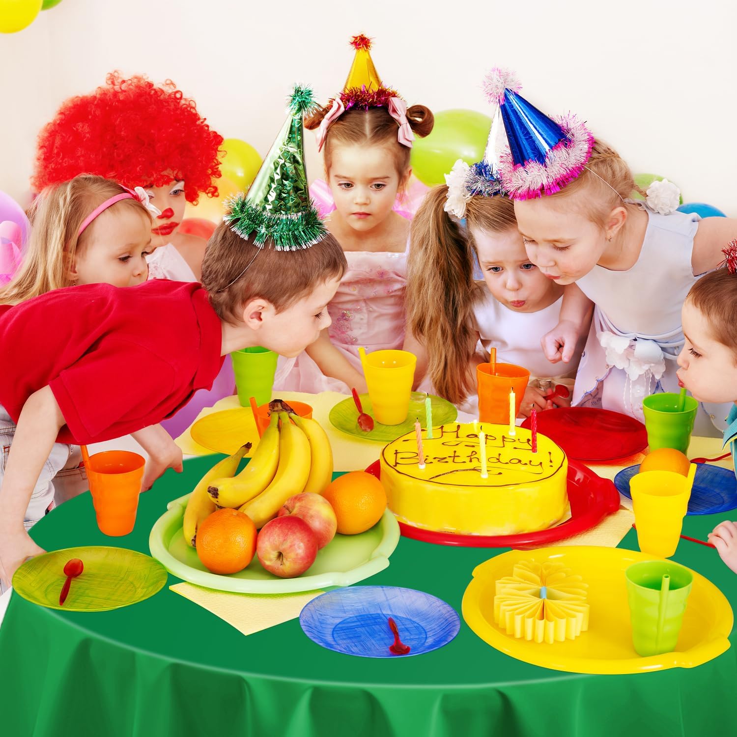Green 12 Pack Plastic Tablecloths 84