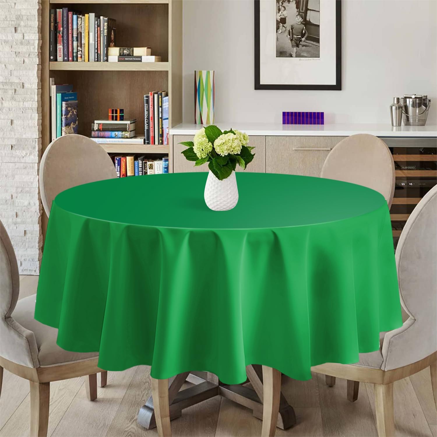 Green 12 Pack Plastic Tablecloths 84