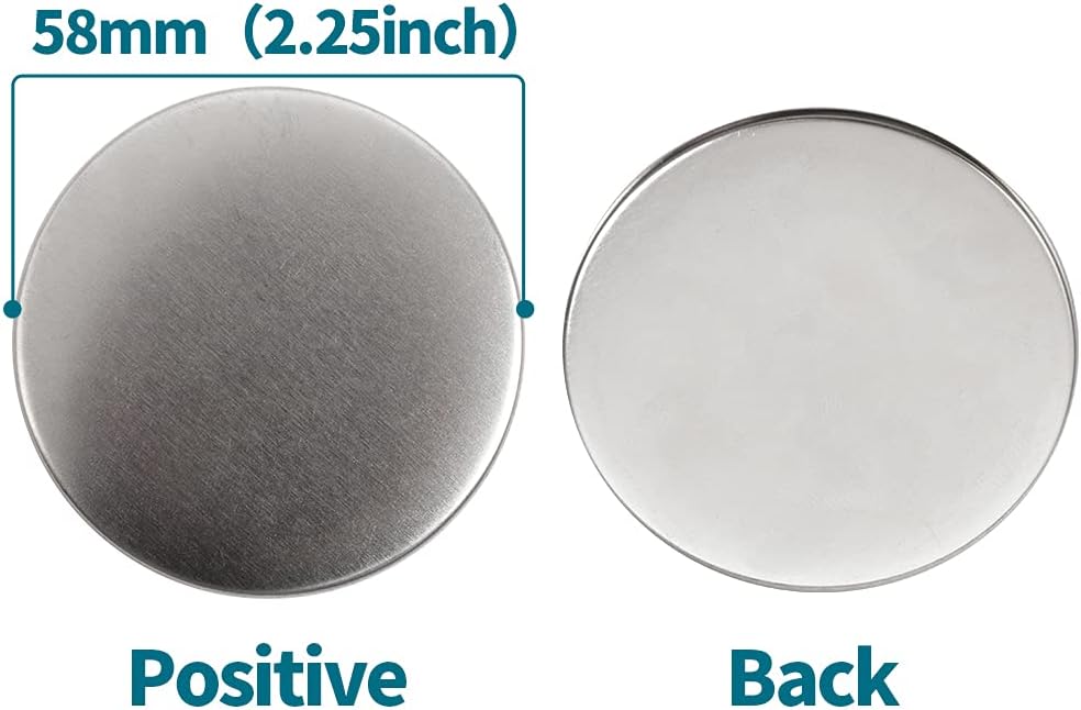 200 Sets 58mm(2.25 in) Blank Pin Back Buttons Parts for Button Maker Machine 58mm, Round Badge Making Supplies, Includes Metal Cover, Plastic Button Back Cover, Clear Film&Blank Paper - Image 3