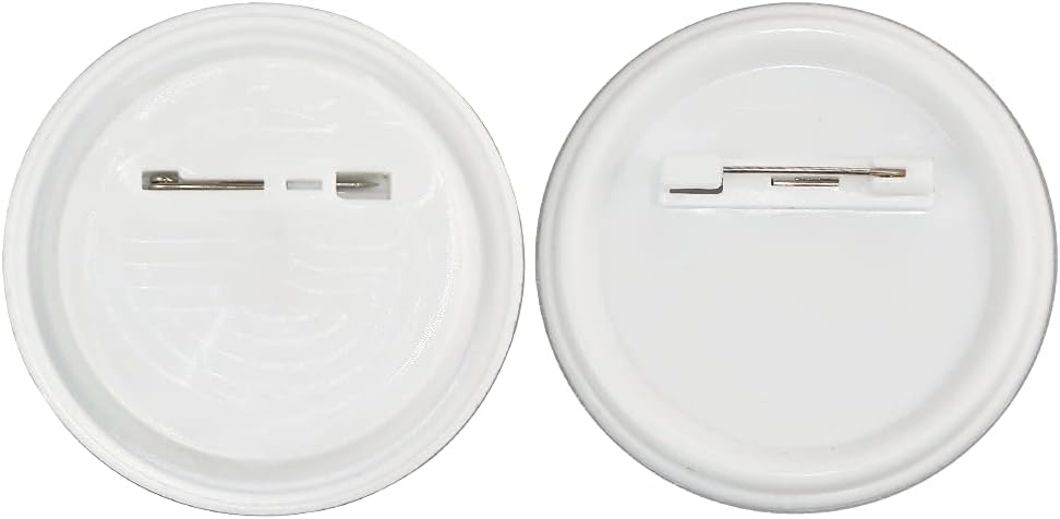 200 Sets 58mm(2.25 in) Blank Pin Back Buttons Parts for Button Maker Machine 58mm, Round Badge Making Supplies, Includes Metal Cover, Plastic Button Back Cover, Clear Film&Blank Paper - Image 4