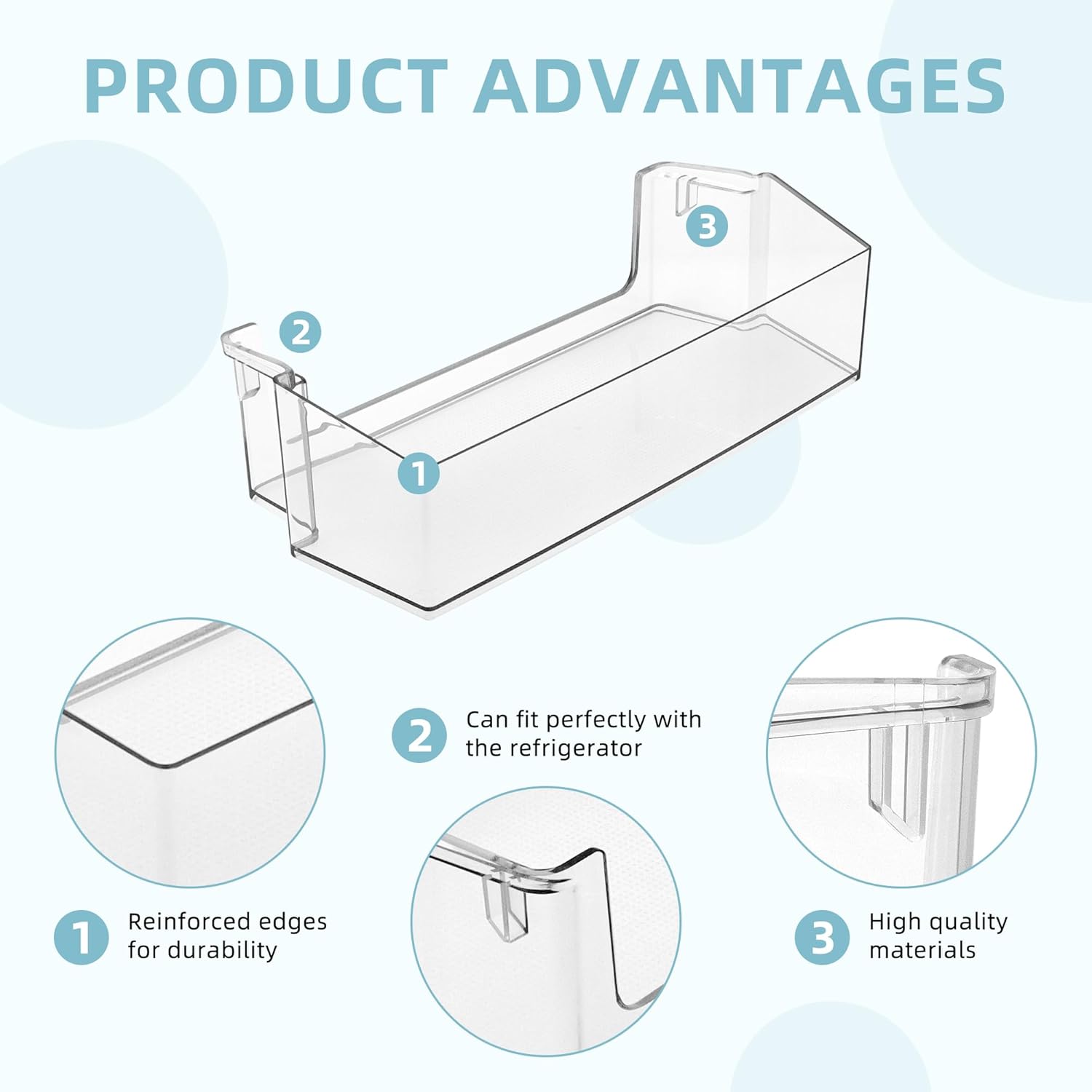 Upgraded W10900538 W11239961 Refrigerator Door Shelf Bin (RIGHT), Replaces Whirl.pool Refrigerator Door Shelf AP6333410 4591452 PS12578777, Compatible With WRS311SDH, WRS325SDH-BY - Image 2