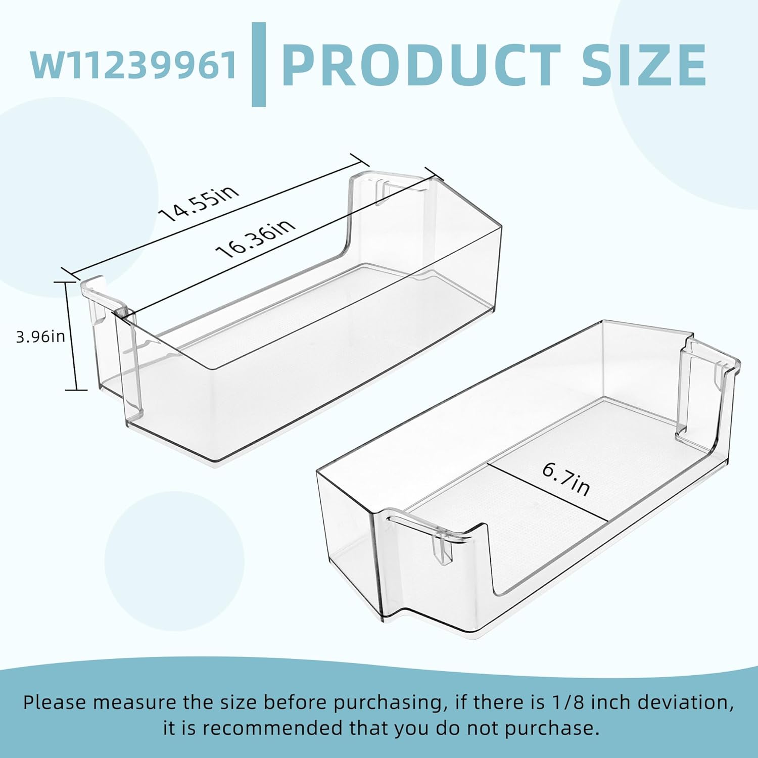 Upgraded W10900538 W11239961 Refrigerator Door Shelf Bin (RIGHT), Replaces Whirl.pool Refrigerator Door Shelf AP6333410 4591452 PS12578777, Compatible With WRS311SDH, WRS325SDH-BY - Image 4