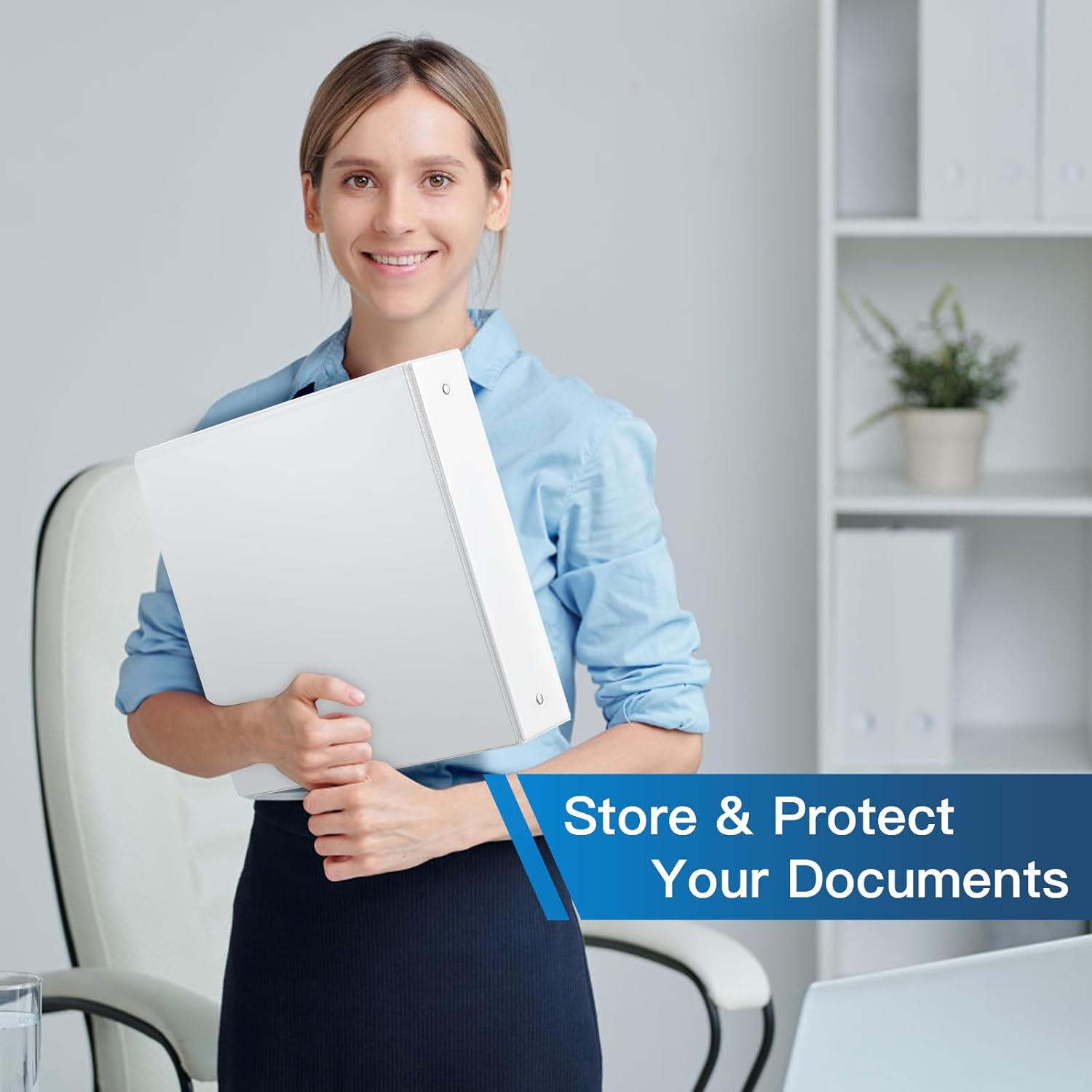 2-inch 3 Ring Binder with 2 Interior Pockets, Heavy Duty 2'' Binders Holds US Letter Size 8.5'' x 11'' Paper - Versatile Binders for Office, Home, and School Use, 6 Pack (White) - Image 6