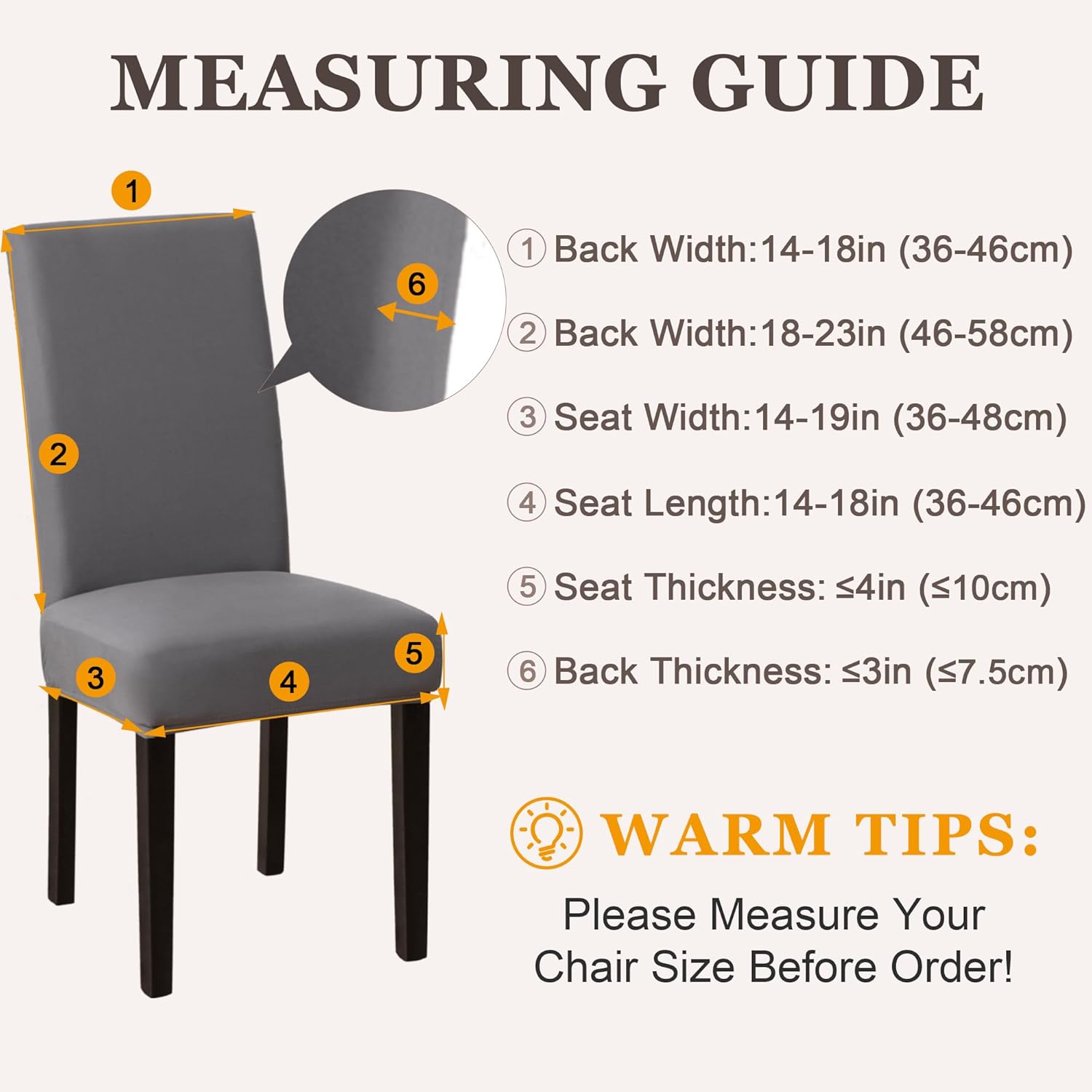 Dining Chair Covers,Kitchen Cover,Parsons Slipcover,Spandex Protectors for Room Stretch Chairs Cover Set of 4 -Gray - Image 3