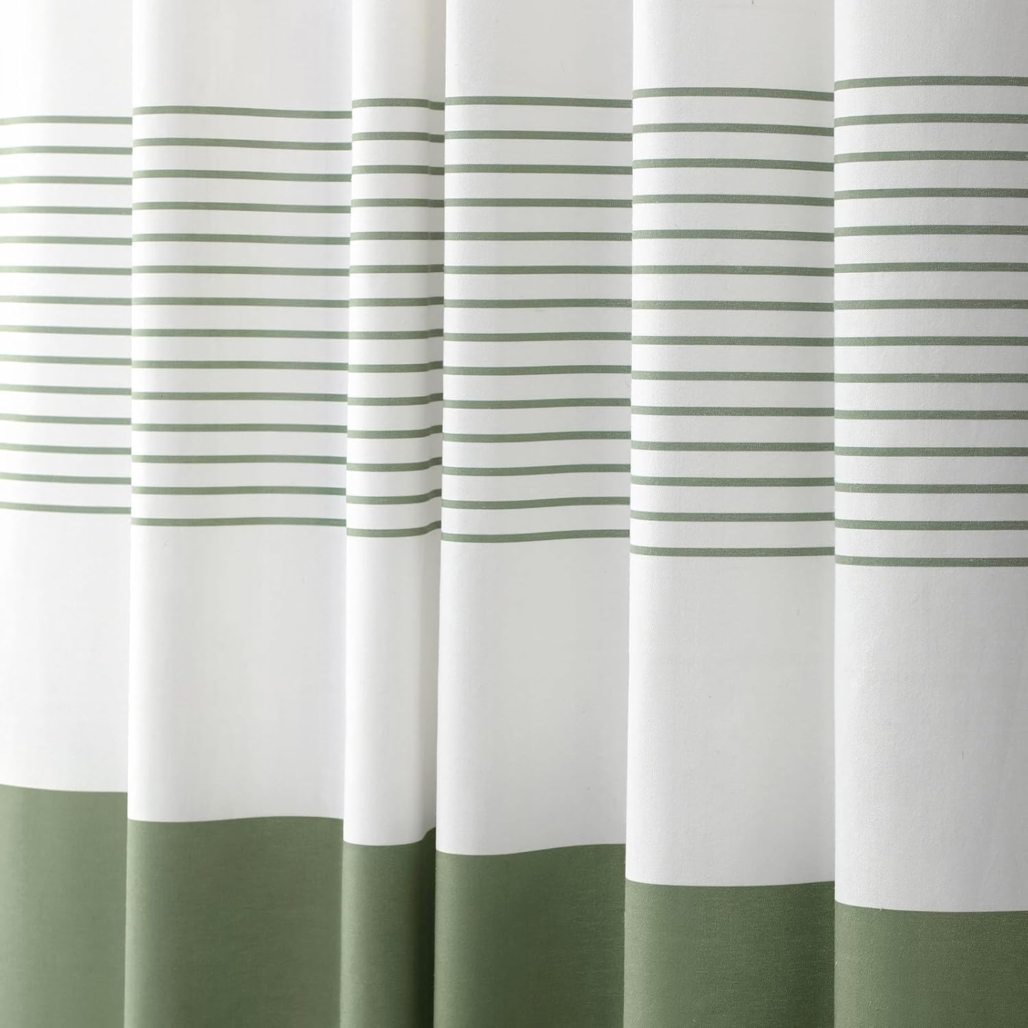 Sage Green Shower Curtain Cotton Boho Striped Shower Curtains for Bathroom with Tassel 72 X 72 - Image 4