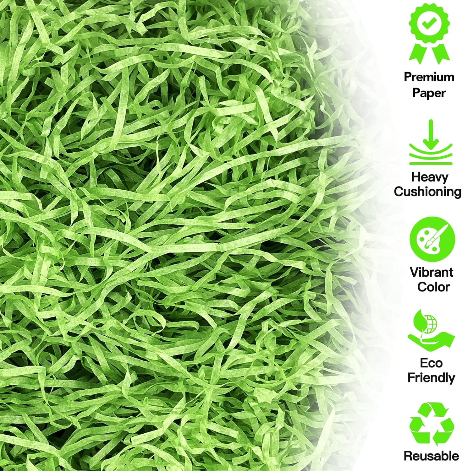 1/2 LB Easter Grass Basket Filler Recyclable Paper Shred for Easter Basket Filler Creative Eggs Decor Gift Wrap Crinkle & Filler Paper - Image 4