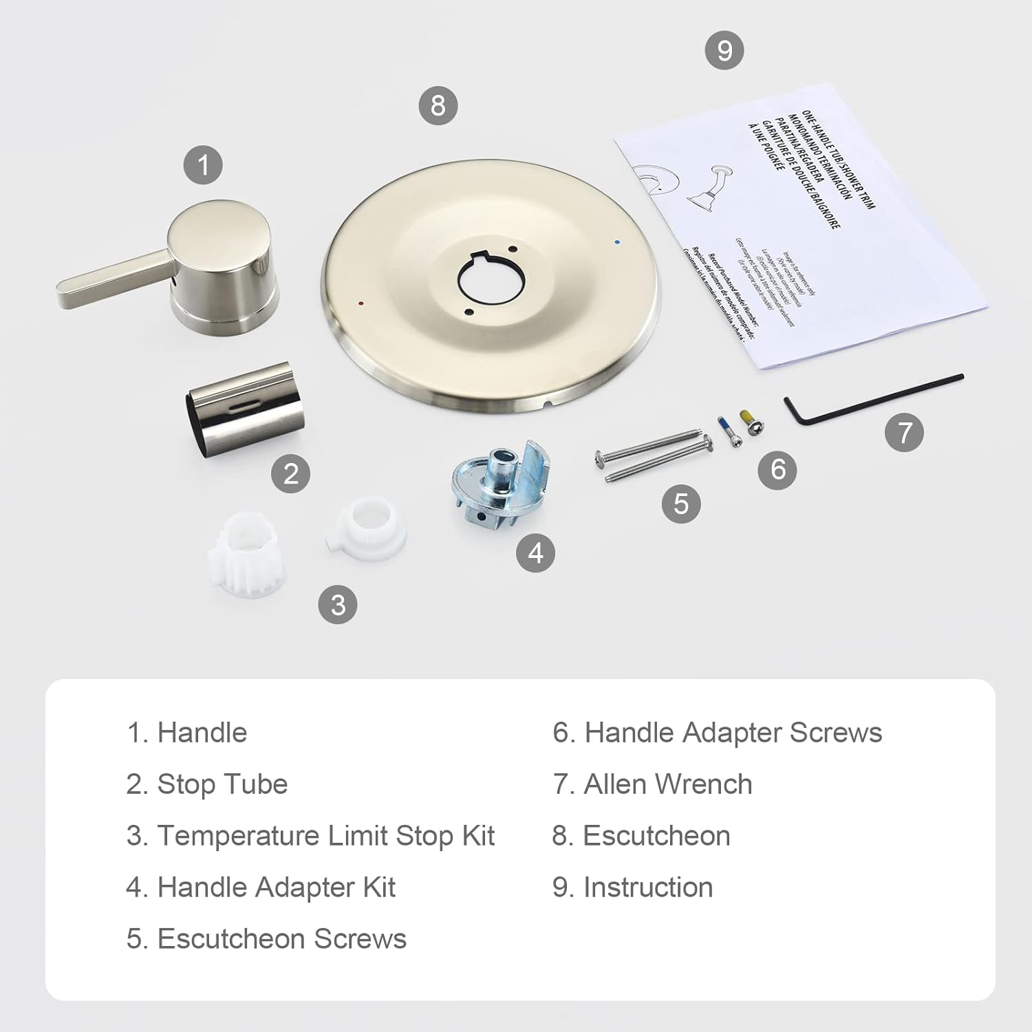 Shower and Tub Trim Kit, Compatible with Moen Posi-Temp Valve, Brushed Nickel - Image 5