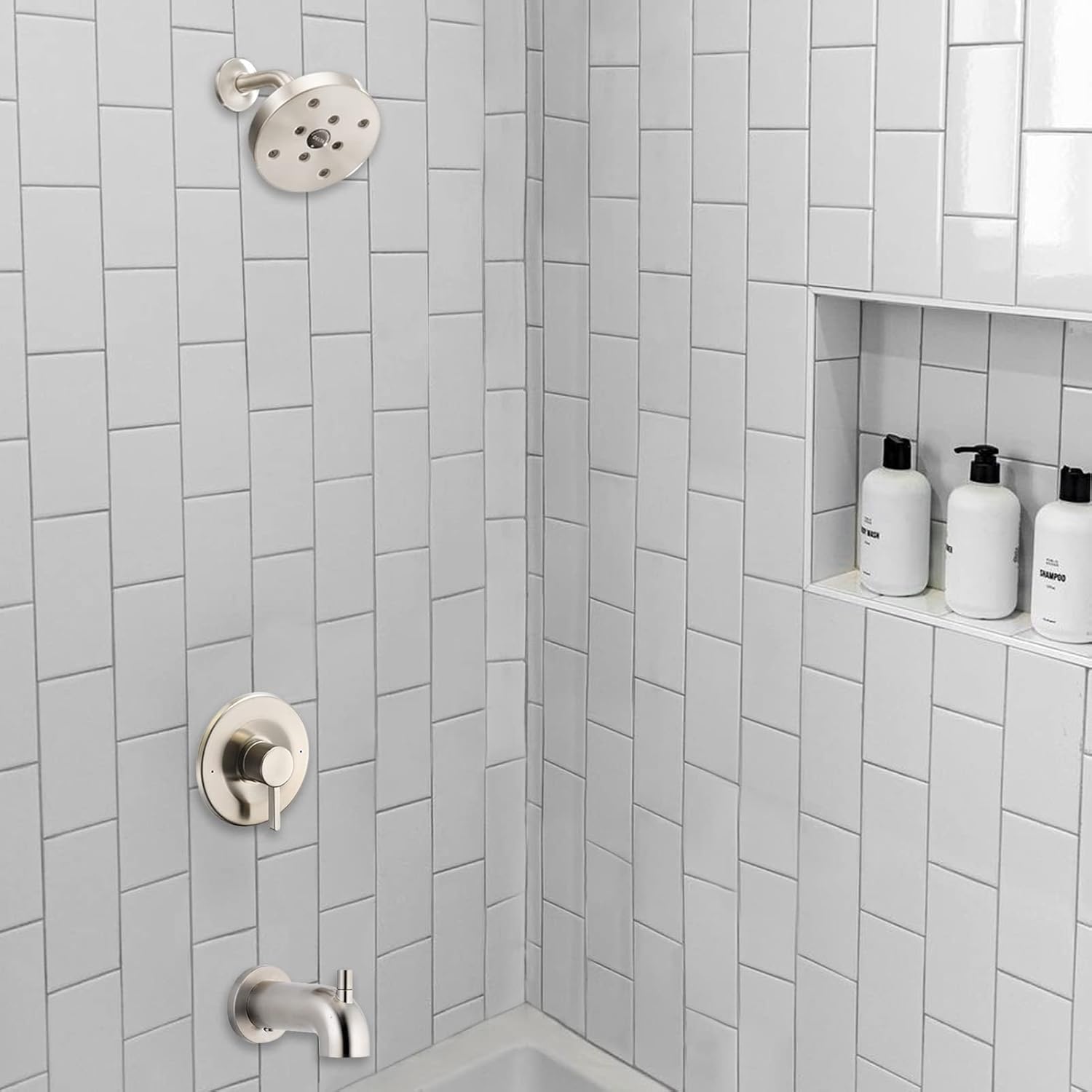 Shower and Tub Trim Kit, Compatible with Moen Posi-Temp Valve, Brushed Nickel - Image 6