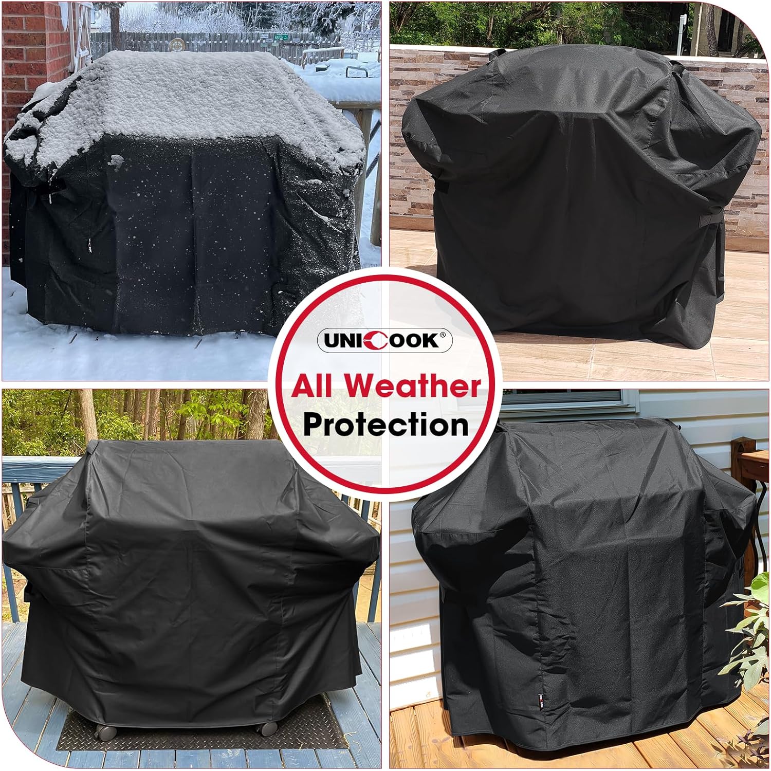 58 Inch Grill Cover for Weber Genesis II, LX 300 Series and Genesis 300 Series Gas Grills, Heavy Duty Waterproof Fade Resistant BBQ Cover, All Weather Protection, Compared to Weber 7130 - Image 6