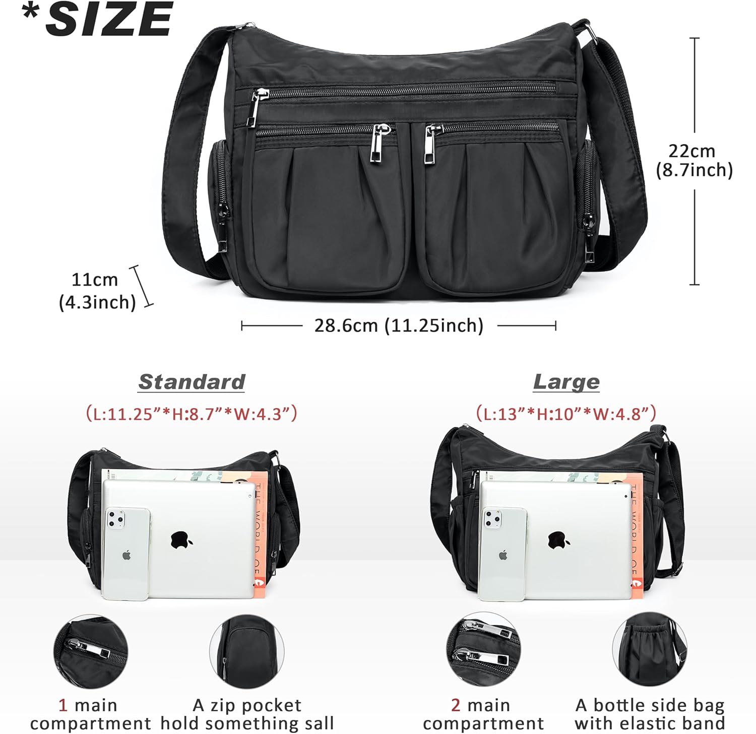 Crossbody Purses for Women Shoulder Handbags Lightweight Waterproof Nylon Travel Bag Ladies Pocketbooks - Image 3