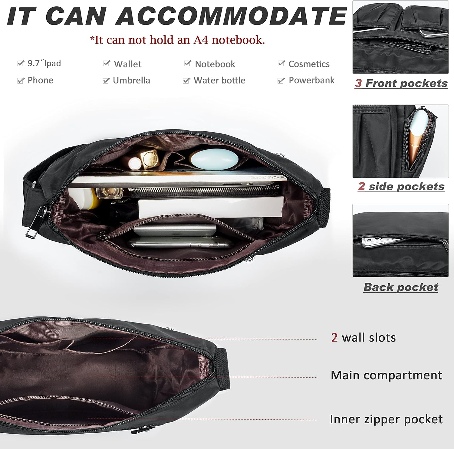 Crossbody Purses for Women Shoulder Handbags Lightweight Waterproof Nylon Travel Bag Ladies Pocketbooks - Image 5