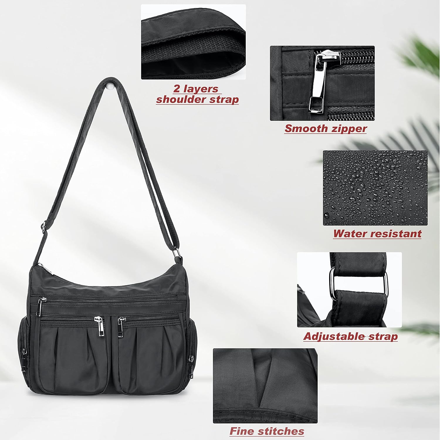 Crossbody Purses for Women Shoulder Handbags Lightweight Waterproof Nylon Travel Bag Ladies Pocketbooks - Image 6