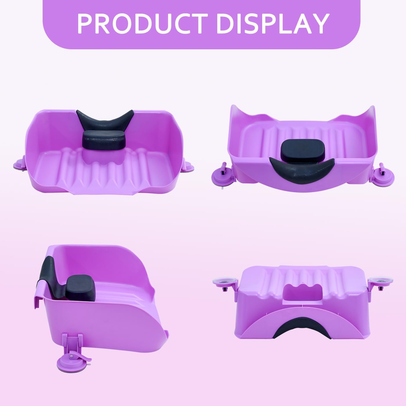 Portable Shampoo Basin for Kids, Baby, Children,Tear Free Hair Washing Basin Tray at Home (Purple) - Image 3