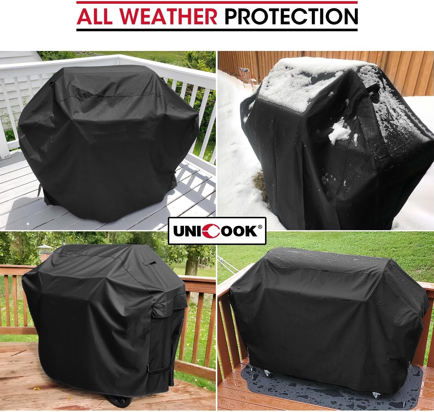 Heavy Duty Waterproof Barbecue Gas Grill Cover, 65-inch BBQ Cover, Special Fade and UV Resistant Material, Durable and Convenient, Fits Grills of Weber Char-Broil Nexgrill Brinkmann and More - Image 2