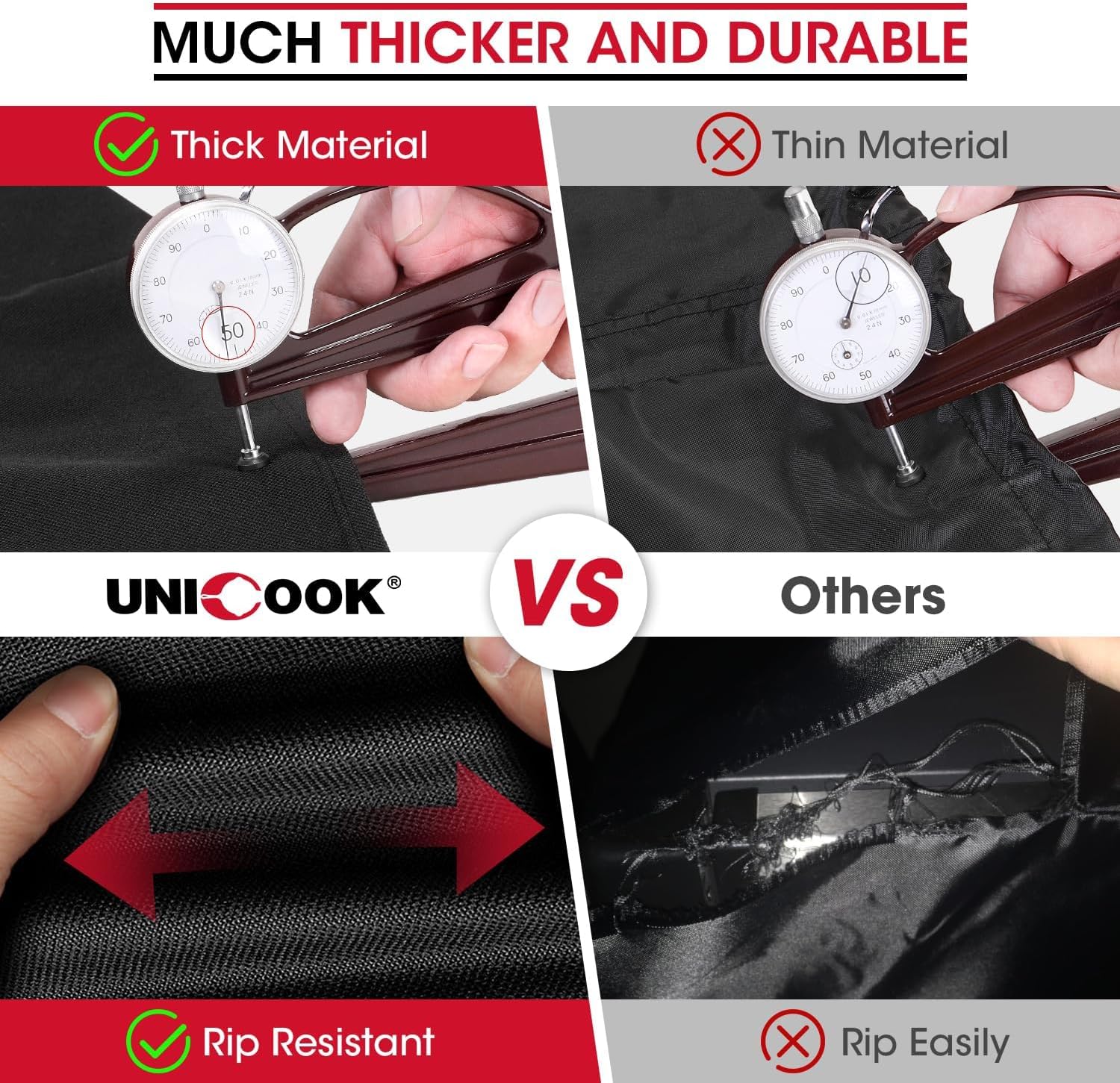 Heavy Duty Waterproof Barbecue Gas Grill Cover, 65-inch BBQ Cover, Special Fade and UV Resistant Material, Durable and Convenient, Fits Grills of Weber Char-Broil Nexgrill Brinkmann and More - Image 6