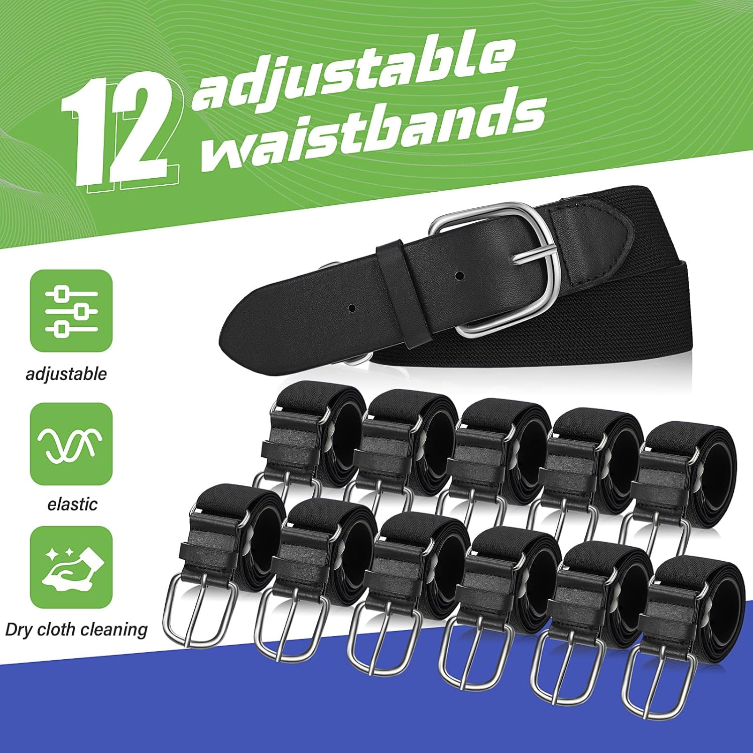 12 Pcs Baseball Belts Softball Belts Bulk for Adult and Youth Adjustable - Image 3