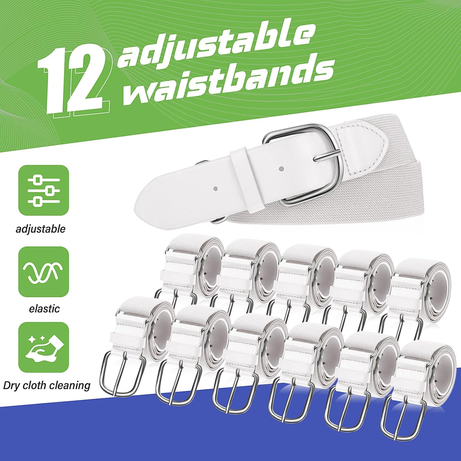 12 Pcs Baseball Belts Softball Belts Bulk for Adult and Youth Adjustable - Image 3
