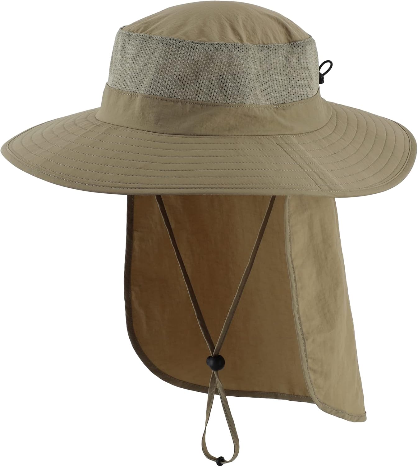 Outdoor UPF50+ Mesh Sun Hat Wide Brim Fishing Hat with Neck Flap Sun Hat for Men Women - Image 1