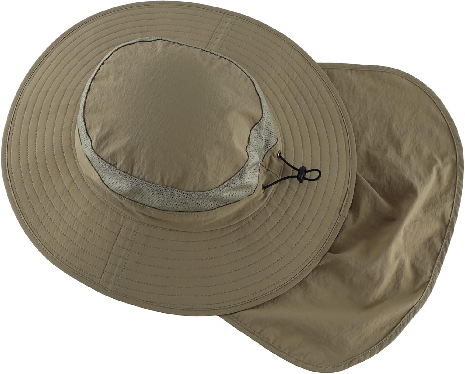 Outdoor UPF50+ Mesh Sun Hat Wide Brim Fishing Hat with Neck Flap Sun Hat for Men Women - Image 4