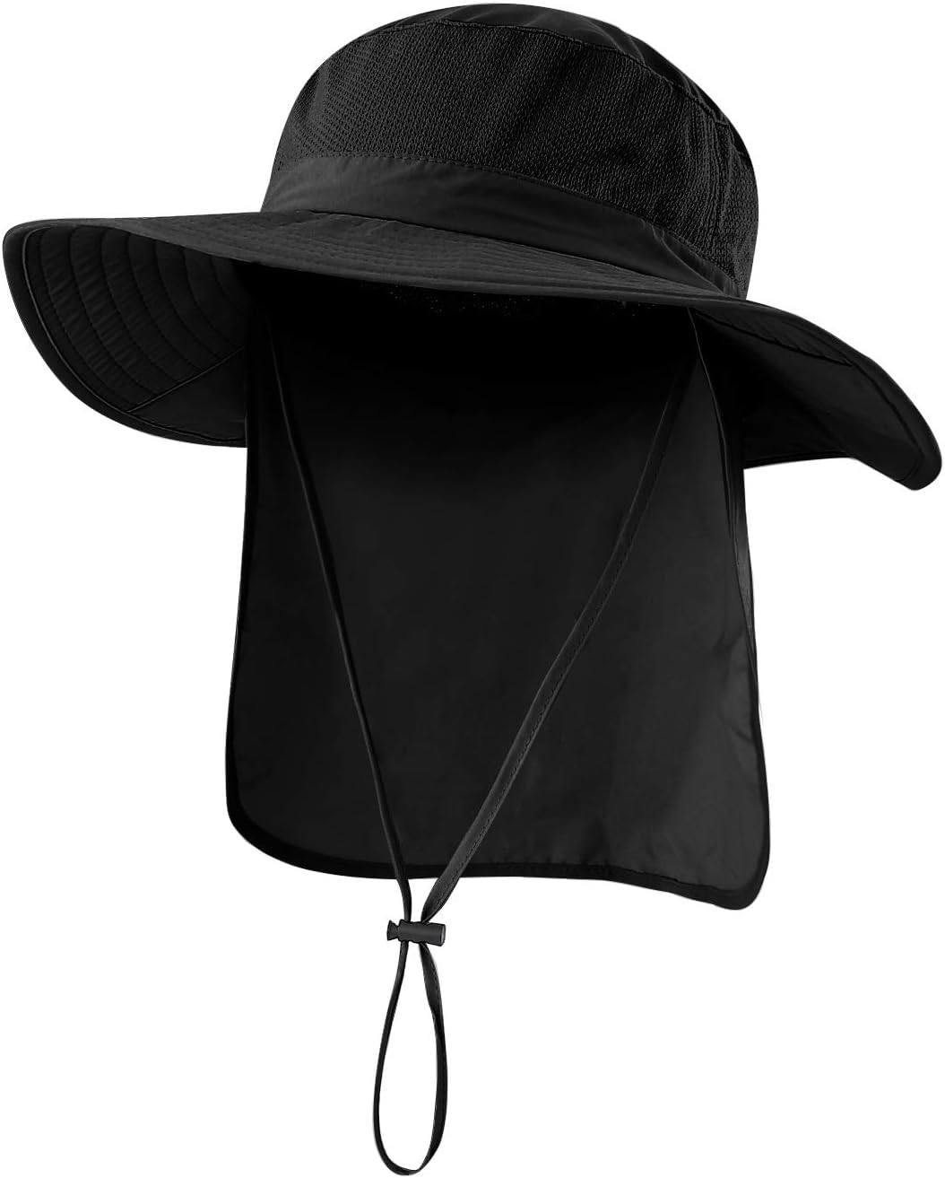 Outdoor UPF50+ Mesh Sun Hat Wide Brim Fishing Hat with Neck Flap Sun Hat for Men Women - Image 1