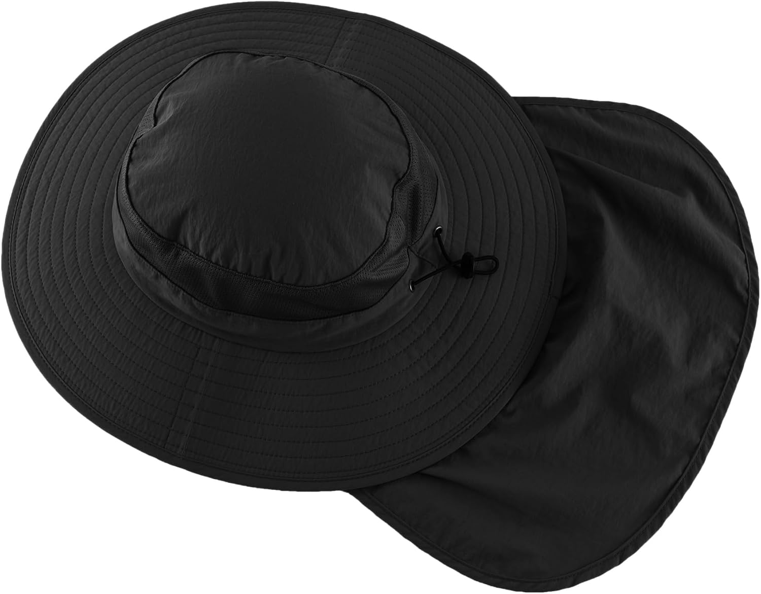 Outdoor UPF50+ Mesh Sun Hat Wide Brim Fishing Hat with Neck Flap Sun Hat for Men Women - Image 3