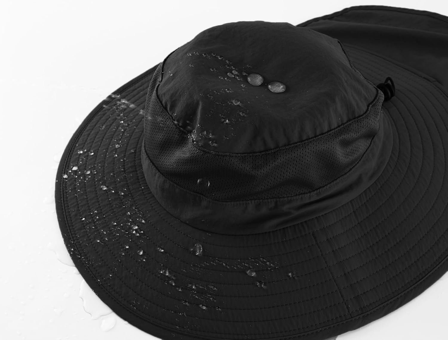 Outdoor UPF50+ Mesh Sun Hat Wide Brim Fishing Hat with Neck Flap Sun Hat for Men Women - Image 4