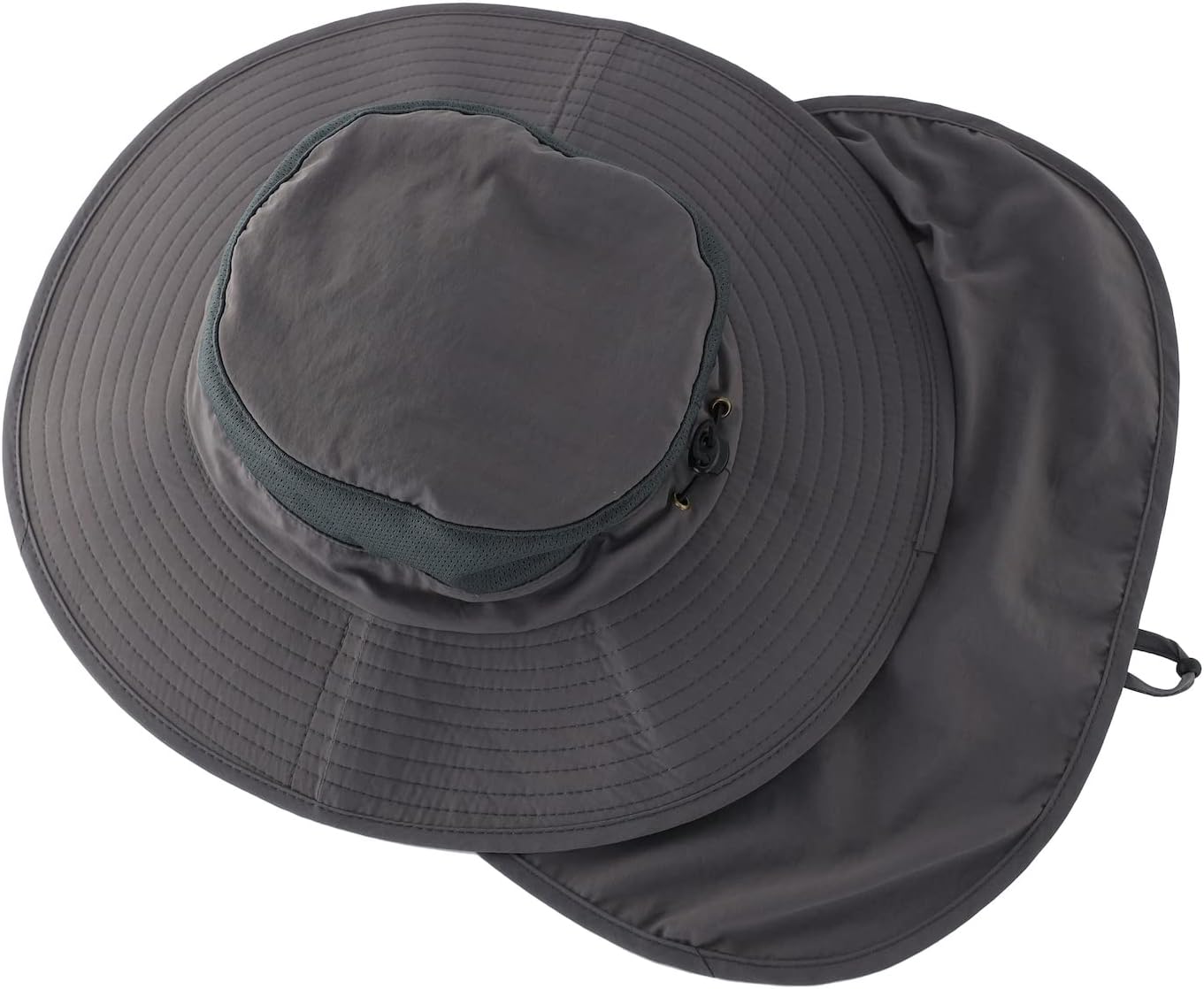 Outdoor UPF50+ Mesh Sun Hat Wide Brim Fishing Hat with Neck Flap Sun Hat for Men Women - Image 4