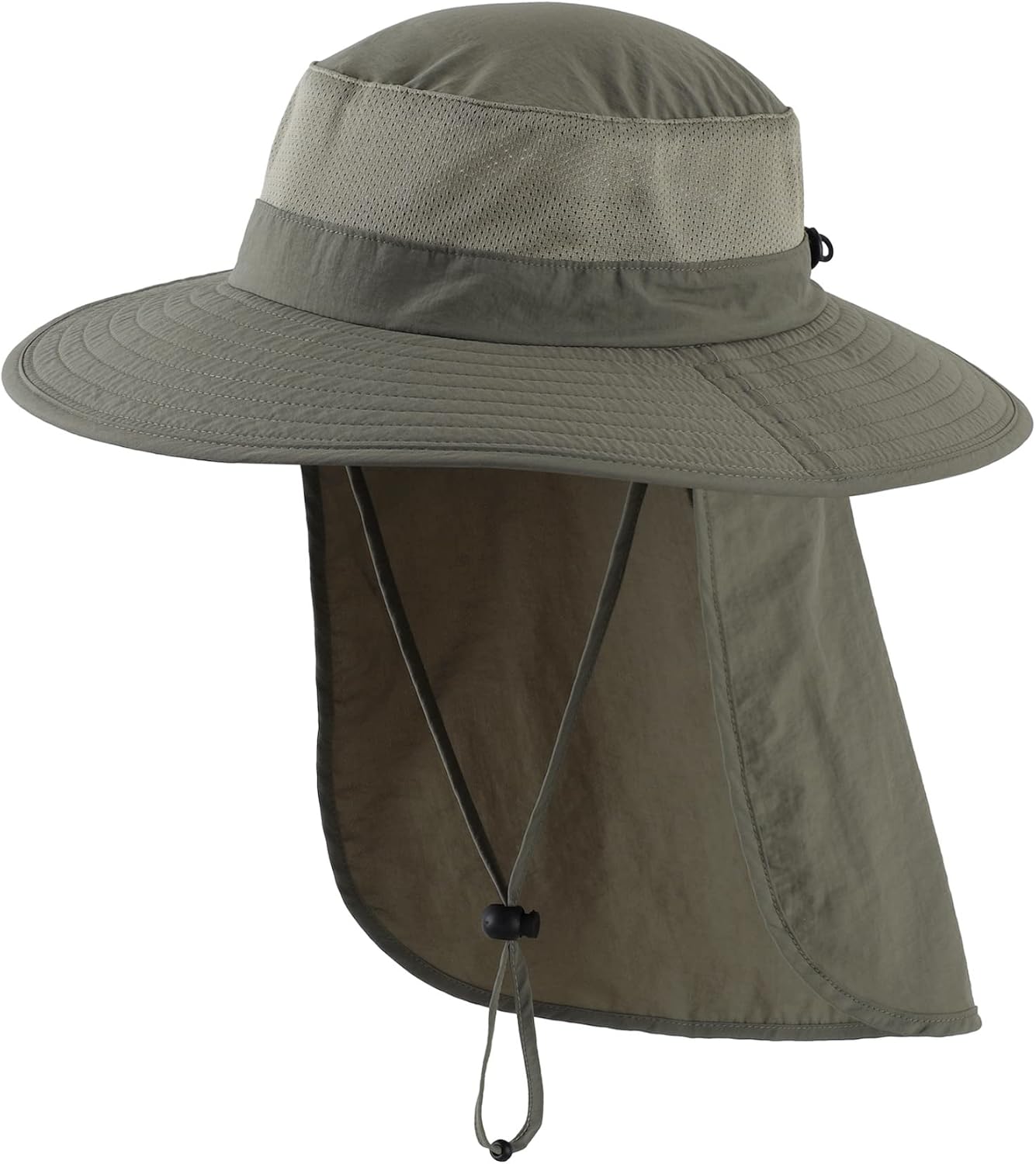 Outdoor UPF50+ Mesh Sun Hat Wide Brim Fishing Hat with Neck Flap Sun Hat for Men Women - Image 1