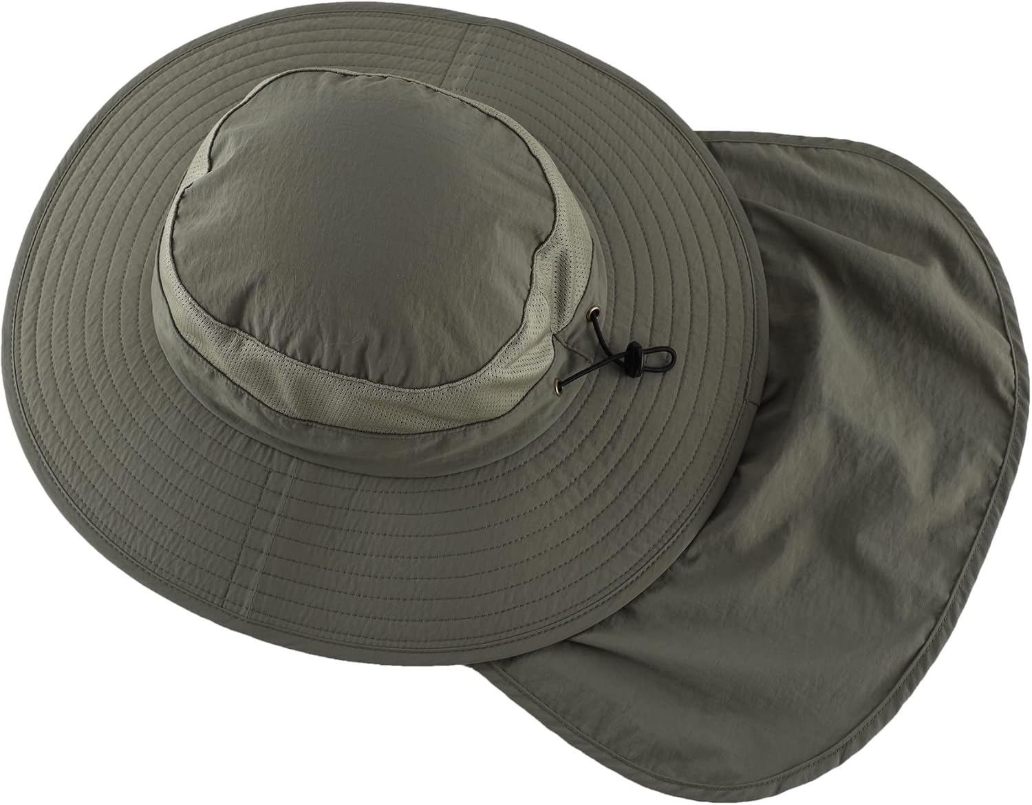 Outdoor UPF50+ Mesh Sun Hat Wide Brim Fishing Hat with Neck Flap Sun Hat for Men Women - Image 3