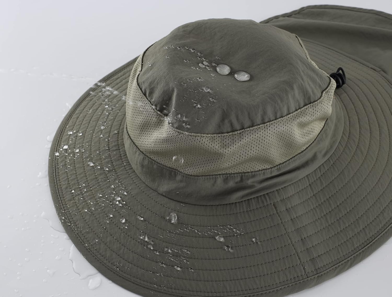 Outdoor UPF50+ Mesh Sun Hat Wide Brim Fishing Hat with Neck Flap Sun Hat for Men Women - Image 4