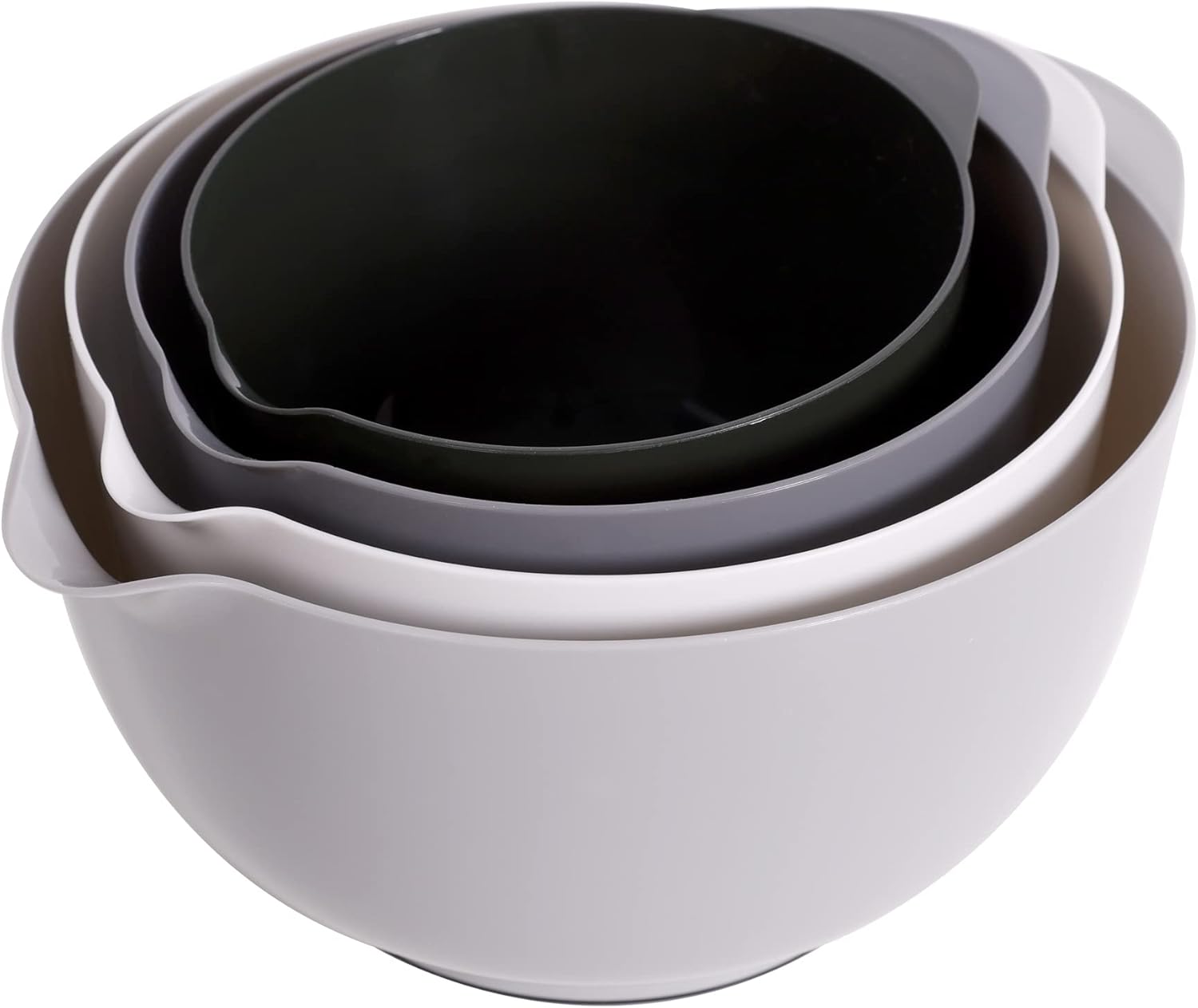 Classic Mixing Bowl Set, BPA Free Plastic, Microwave and Dishwasher Safe (Set of 4, Grey),3.5 quarts - Image 1