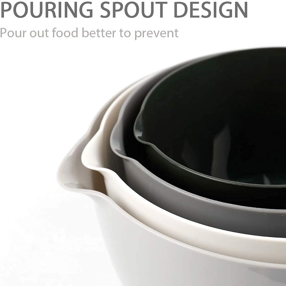 Classic Mixing Bowl Set, BPA Free Plastic, Microwave and Dishwasher Safe (Set of 4, Grey),3.5 quarts - Image 5