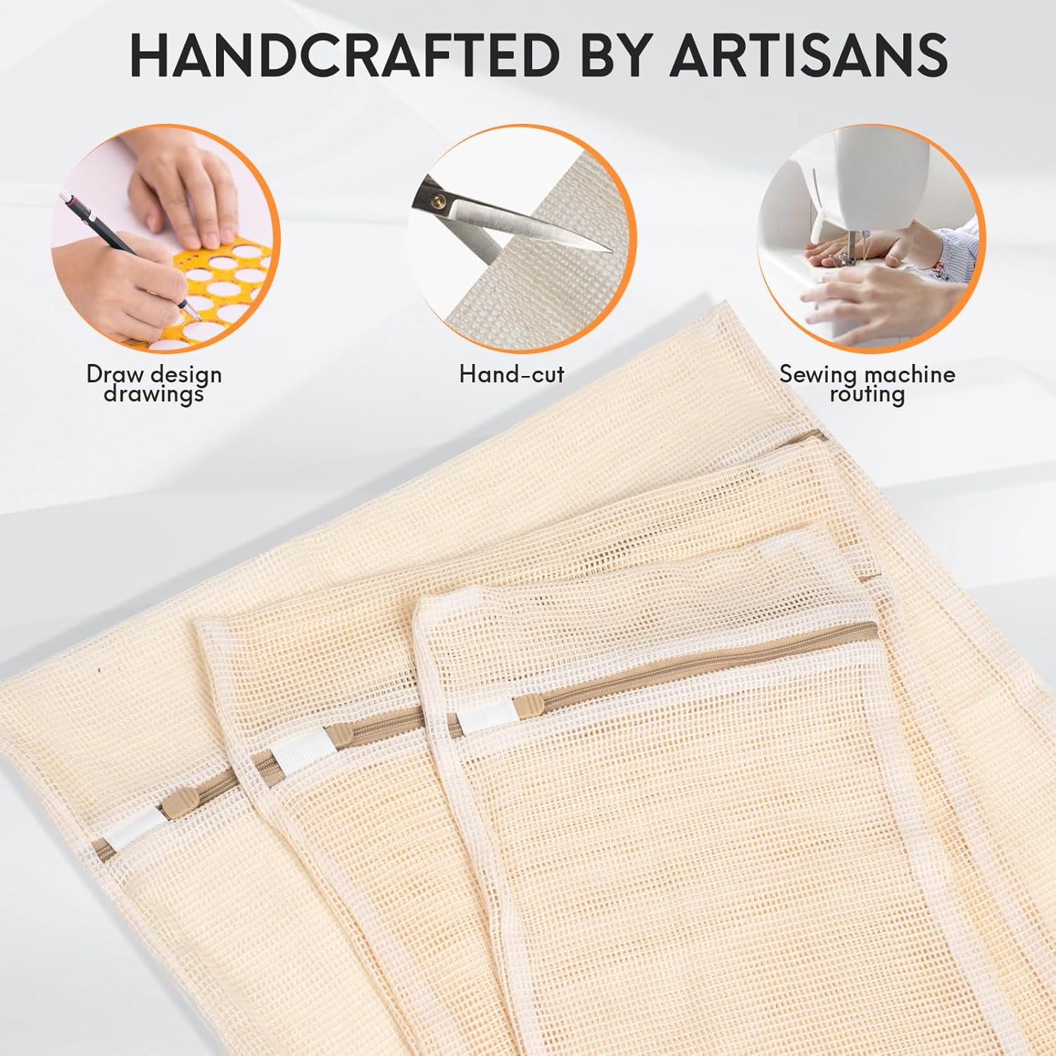 6-Piece Bag, Durable Cotton Mesh Laundry Bag, Sturdy Zipper, Breathable Mesh, Exquisite Laundry Bag for Underwear, Clothes, Pants, Shoes and Socks - Image 3