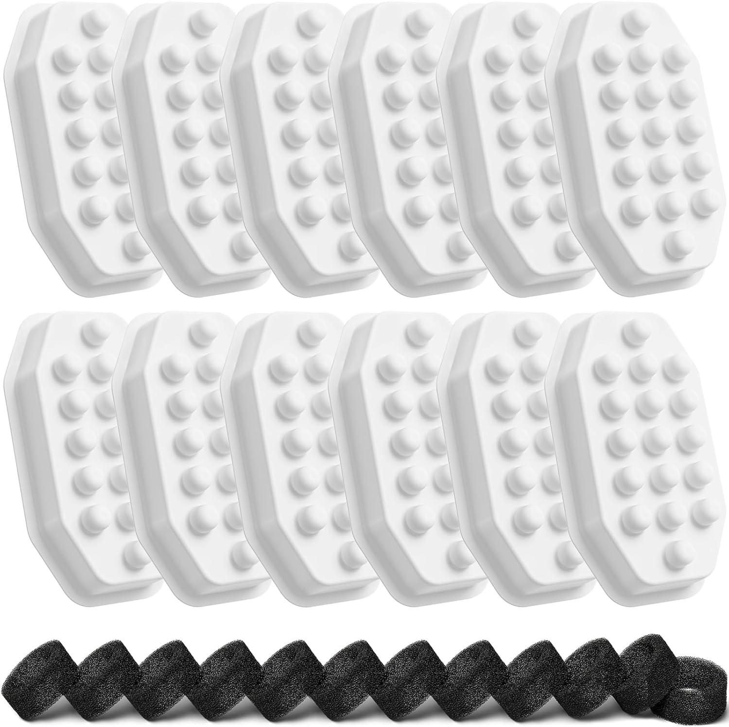 Official 12 Pack Cat Water Fountain Replacement Filters & Pre-Filter Sponges for 108oz/3.2 Stainless Steel Pet Water Fountain - Image 1