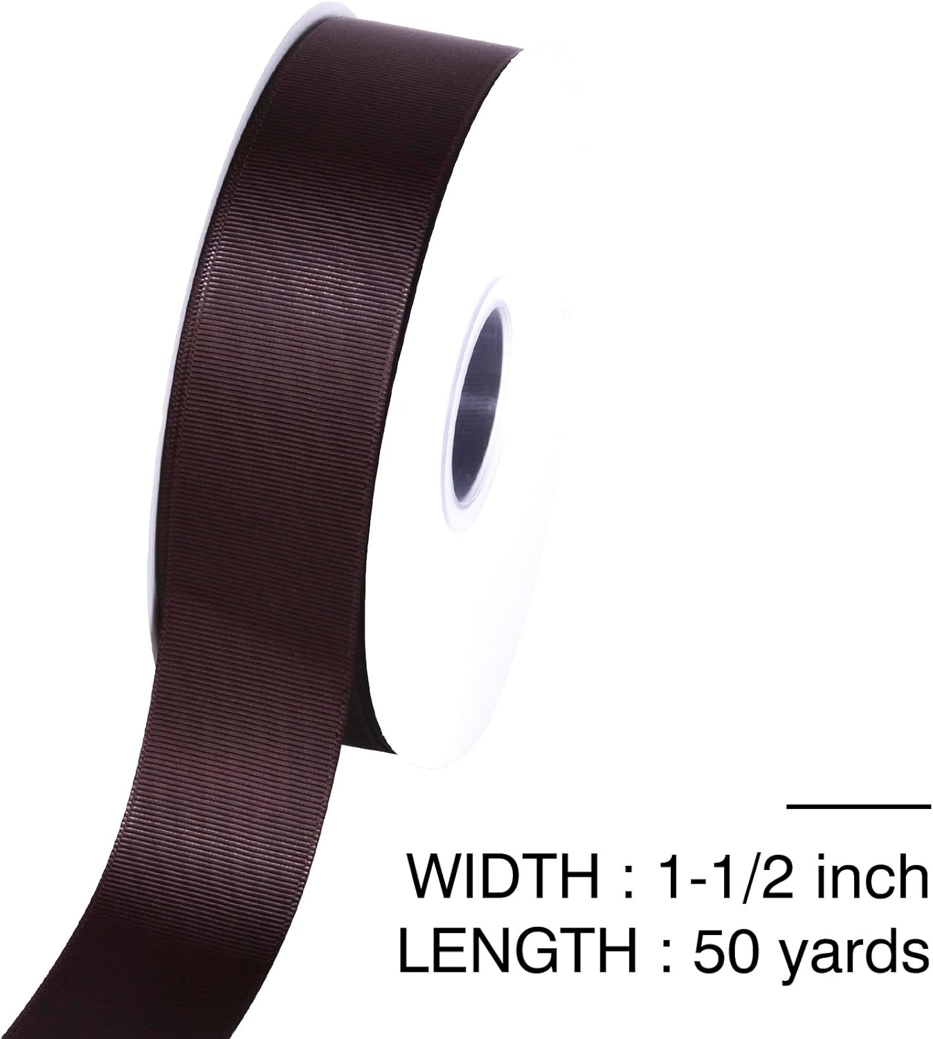 Brown Grosgrain Ribbon, 1 1/2 Inch 50 Yards, Great for Crafts Bows Flower Bouquet Wedding Home Decor Gift Wrapping - Image 3